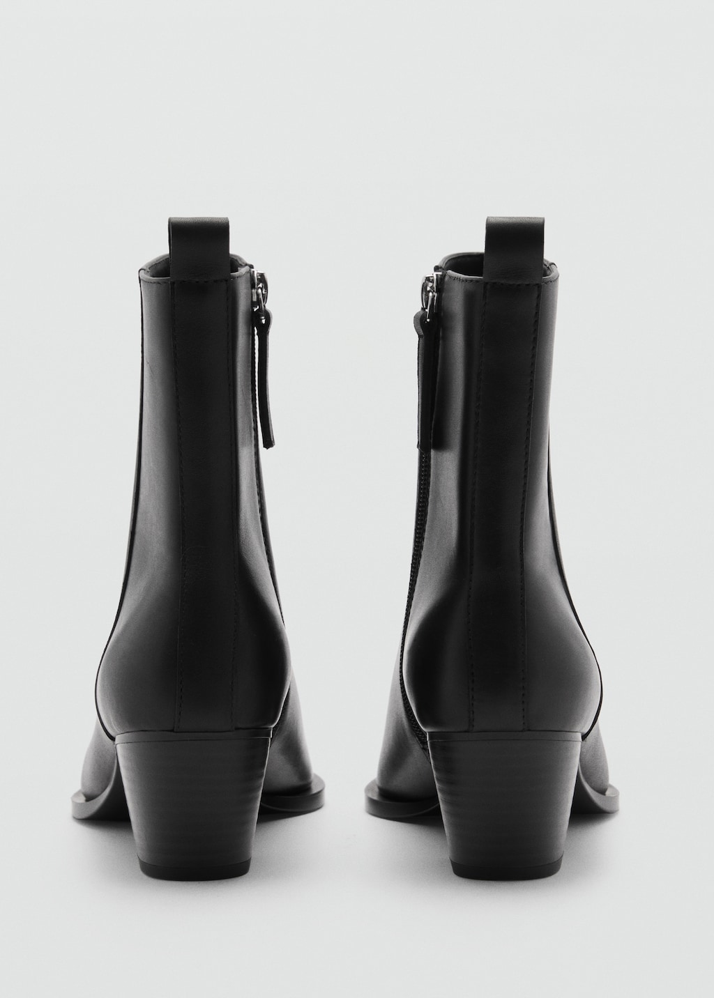 Leather ankle boots with block heel Women MANGO Canada