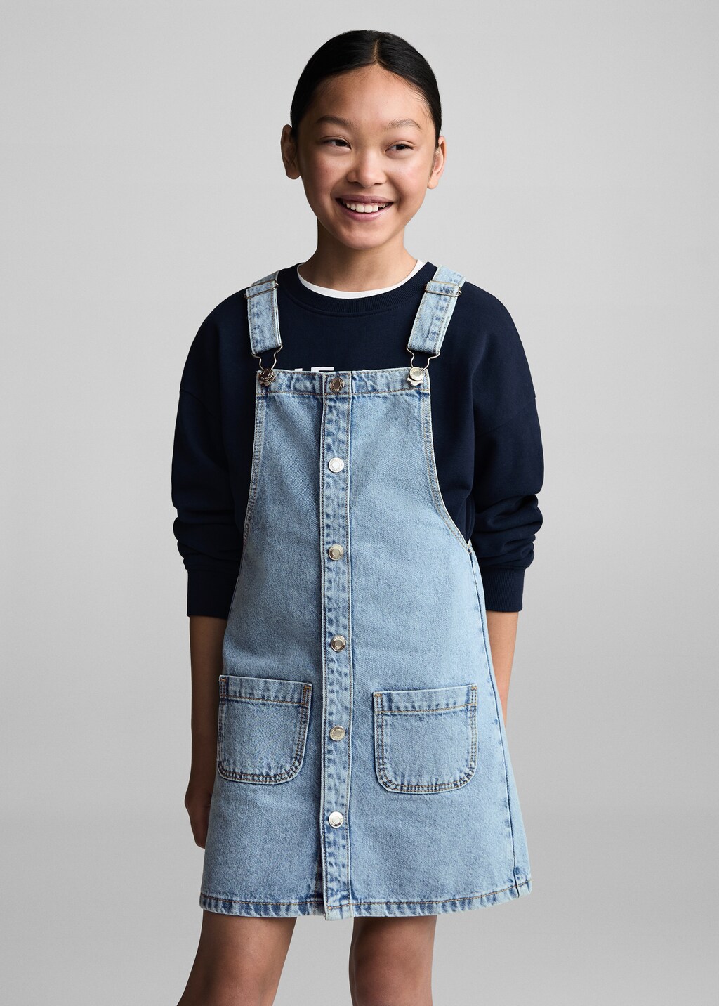 Short denim pinafore - Kids | MANGO USA