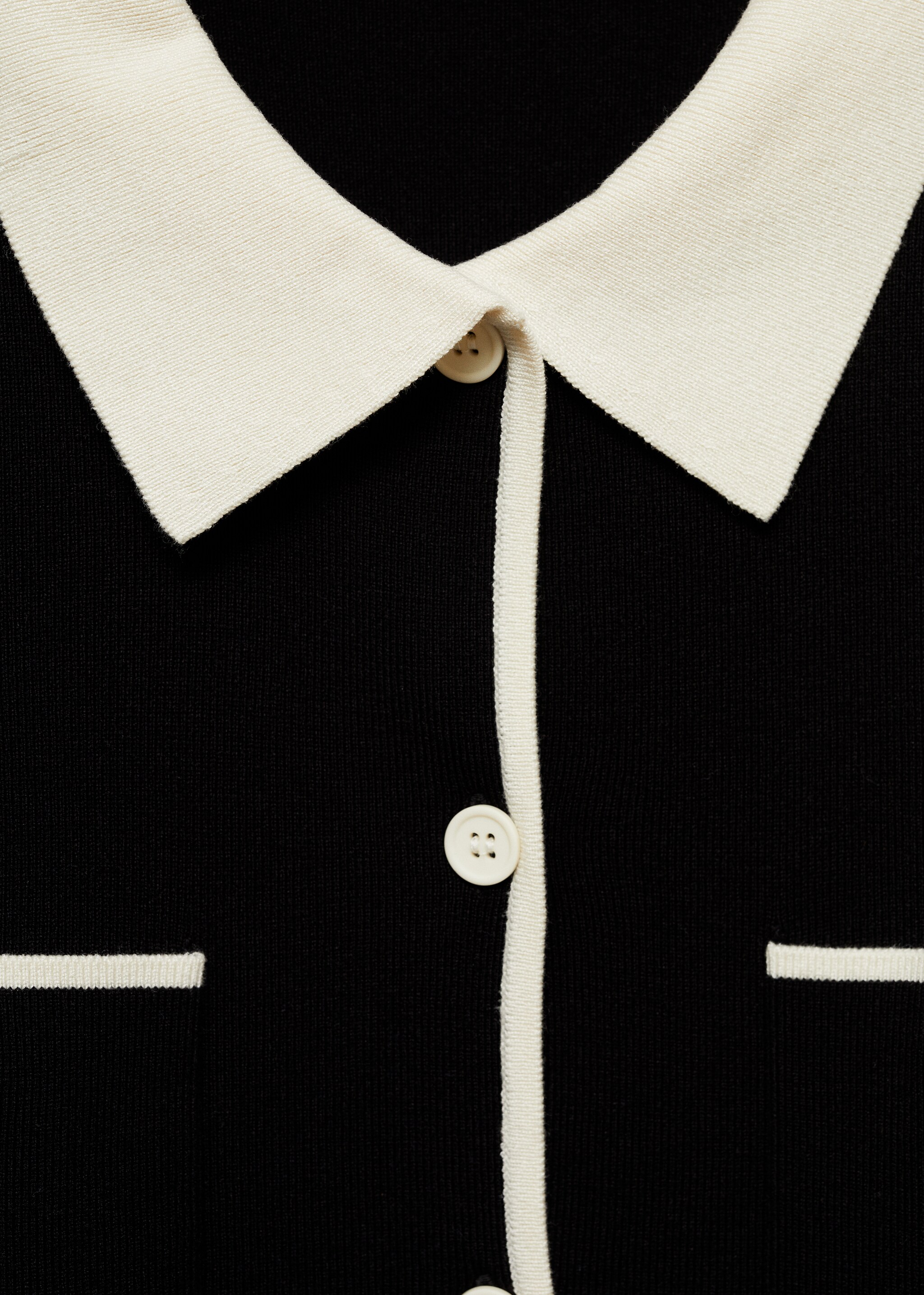 Short-sleeved cardigan with contrasting trims - Details of the article 8