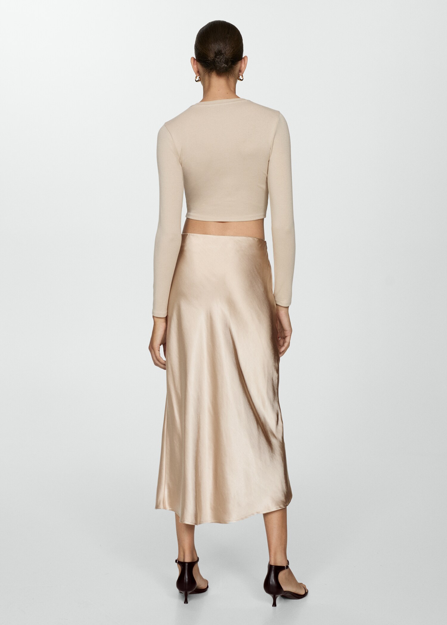 Midi satin skirt - Reverse of the article