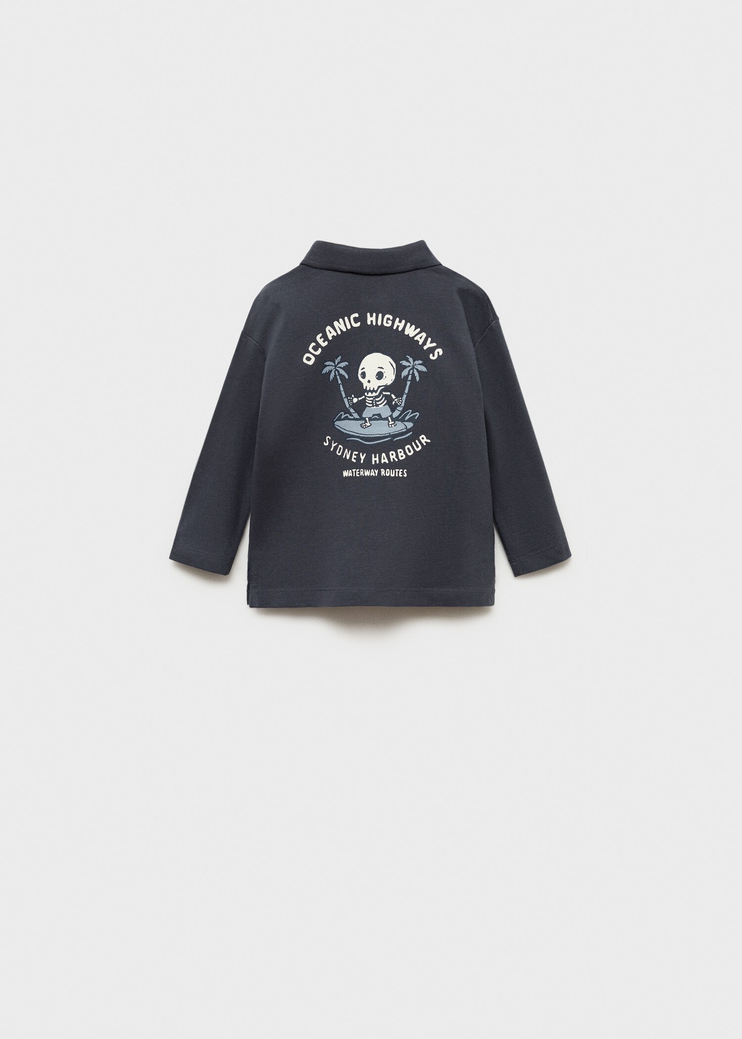 Printed cotton polo shirt - Reverse of the article