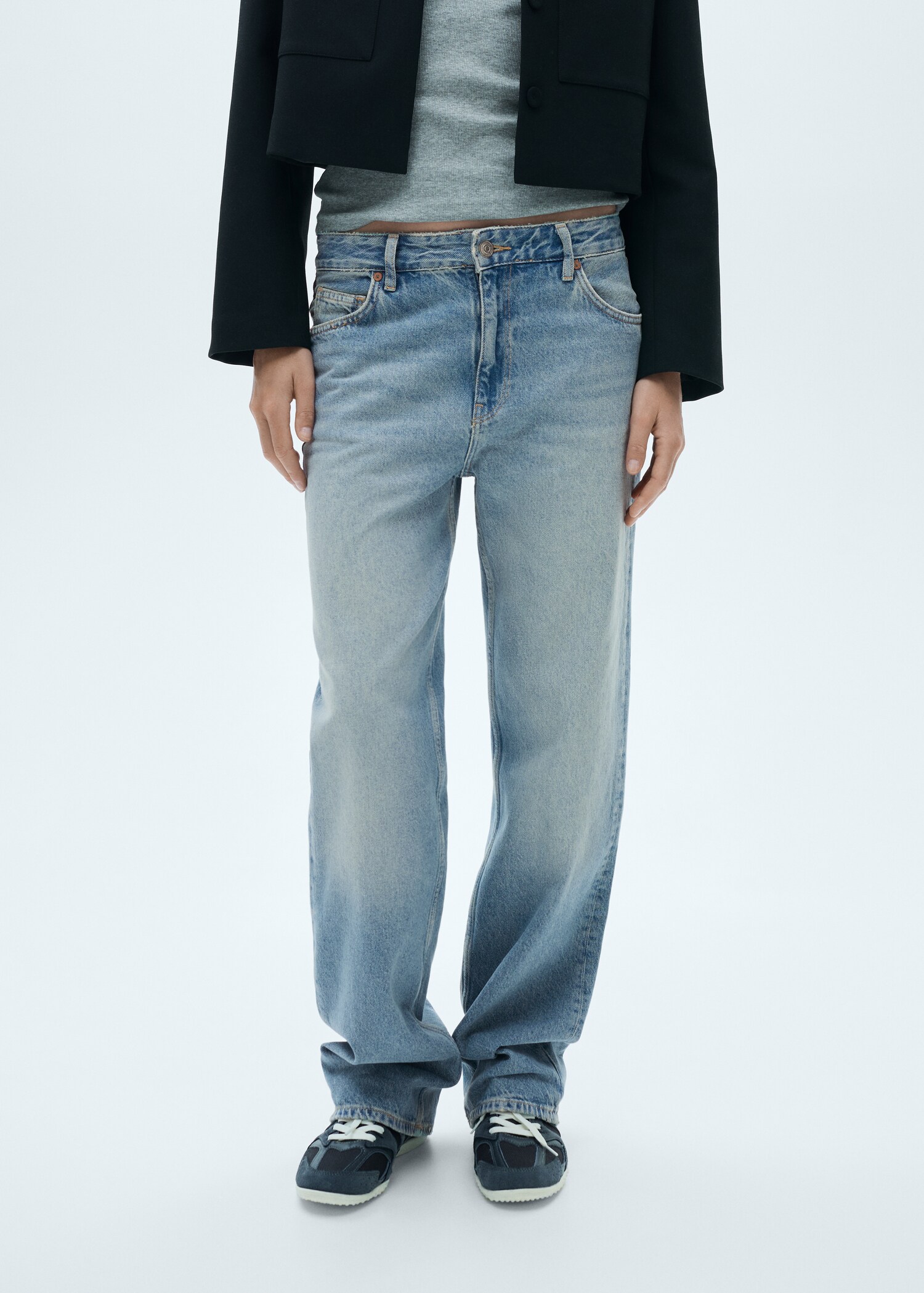 Jeans rectos tiro bajo - Plano medio