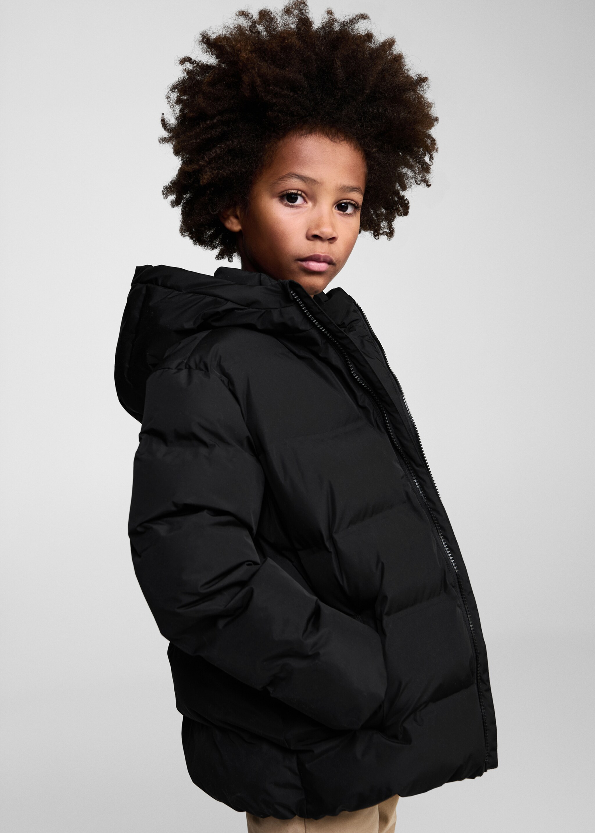 Hood quilted coat - Medium plane