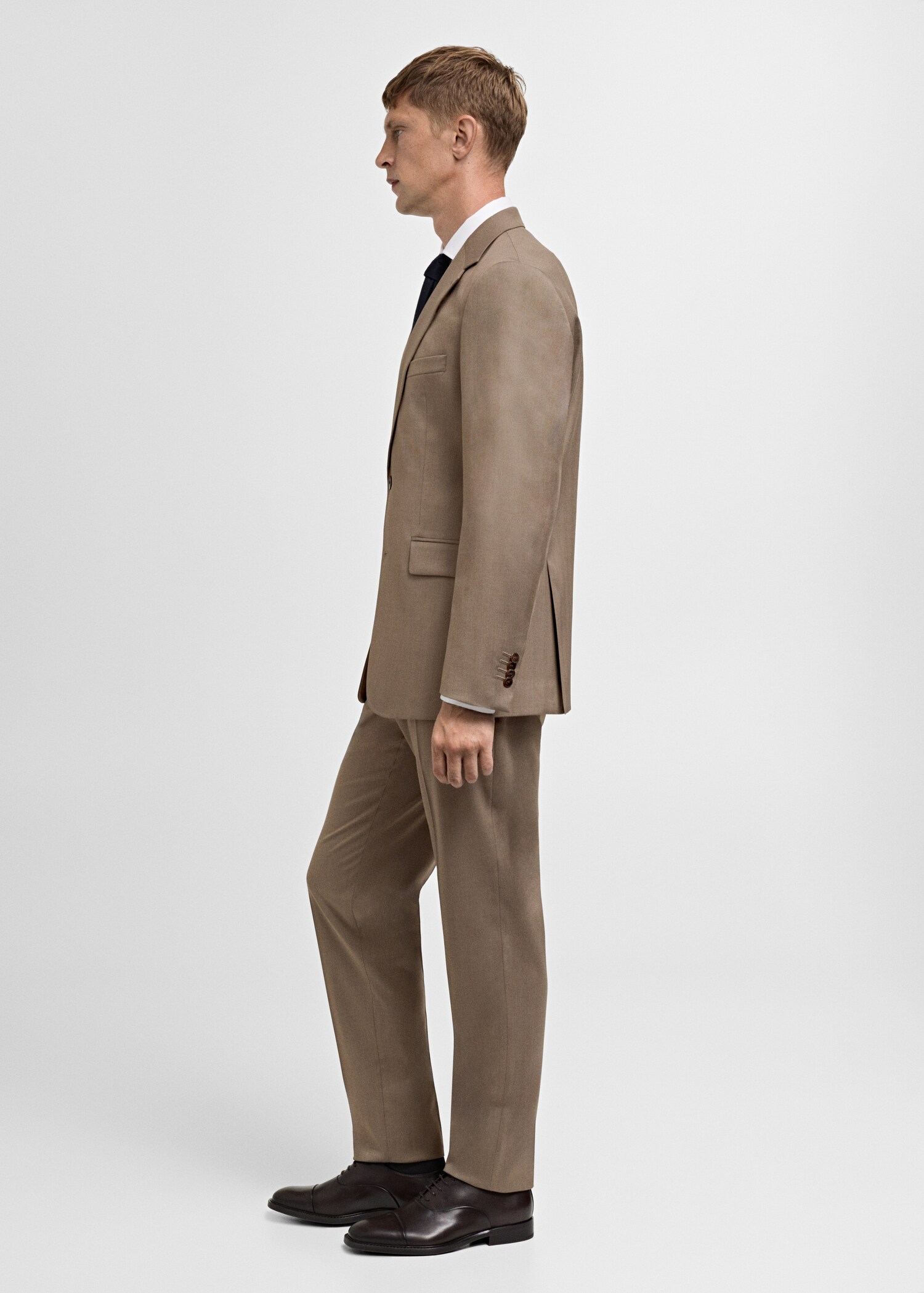 Stretch-fabric slim-fit suit trousers - Details of the article 2