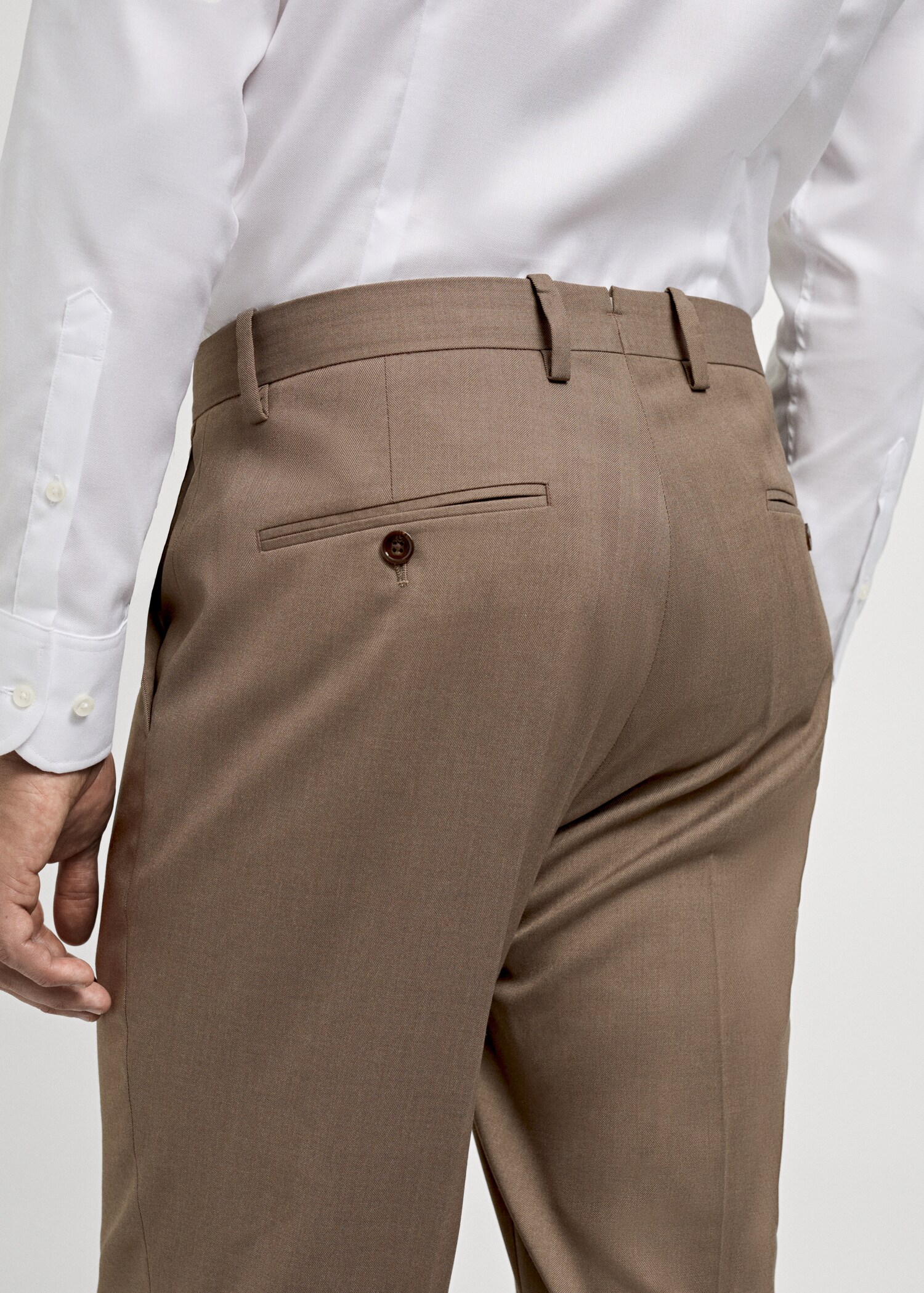 Stretch-fabric slim-fit suit trousers - Details of the article 6