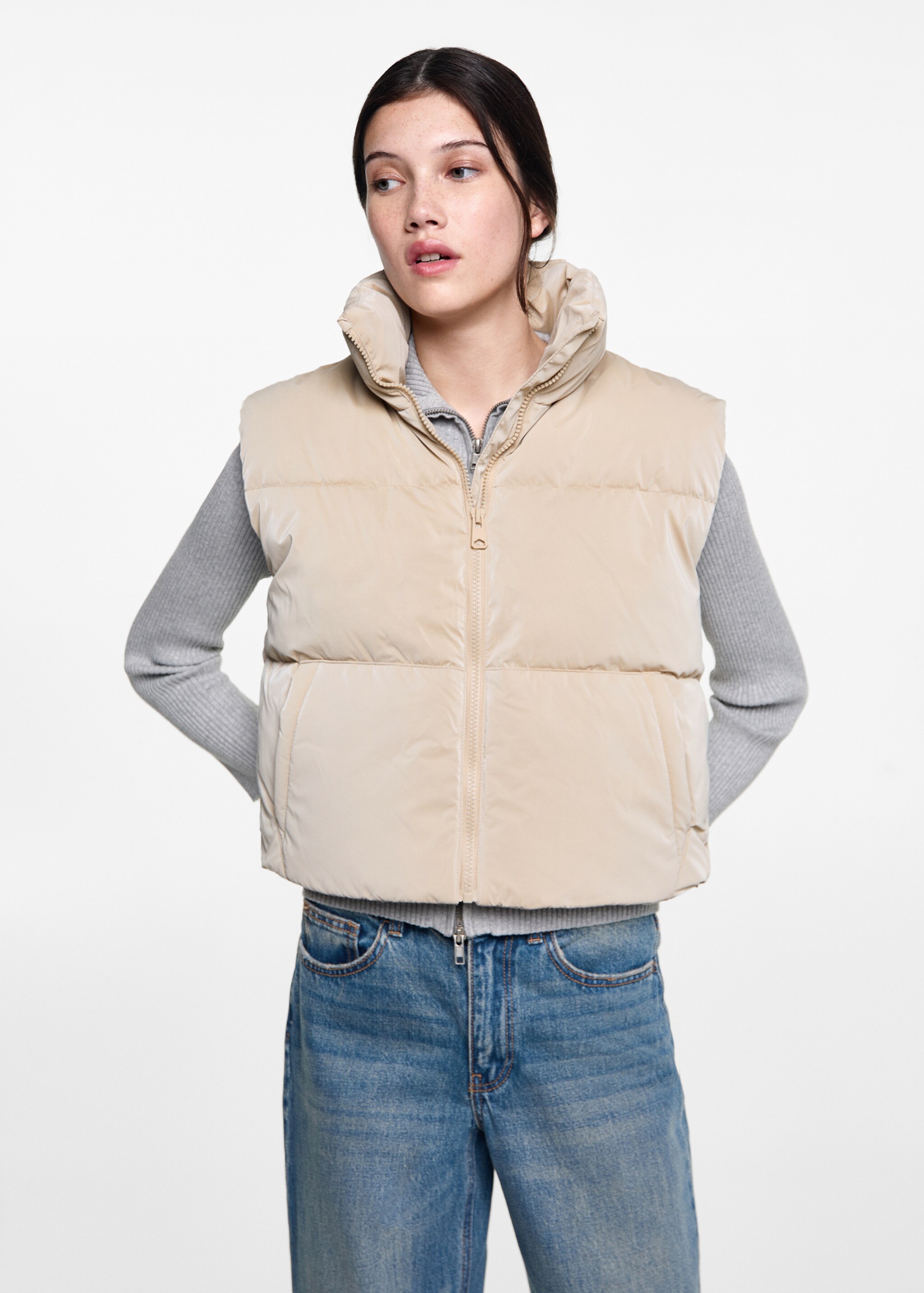 Quilted gilet with pockets - Medium plane