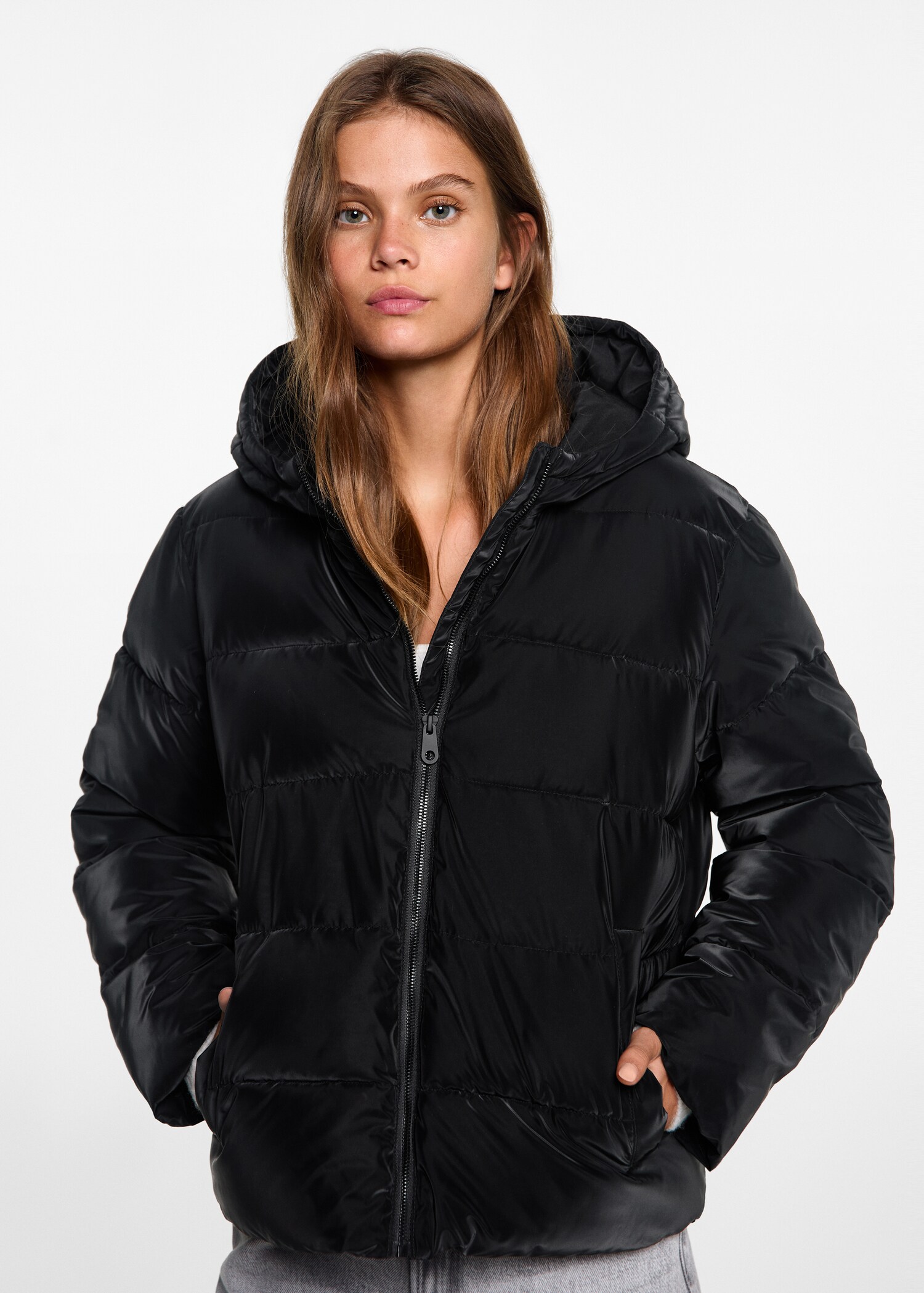 Anorak acolchado capucha - Plano medio