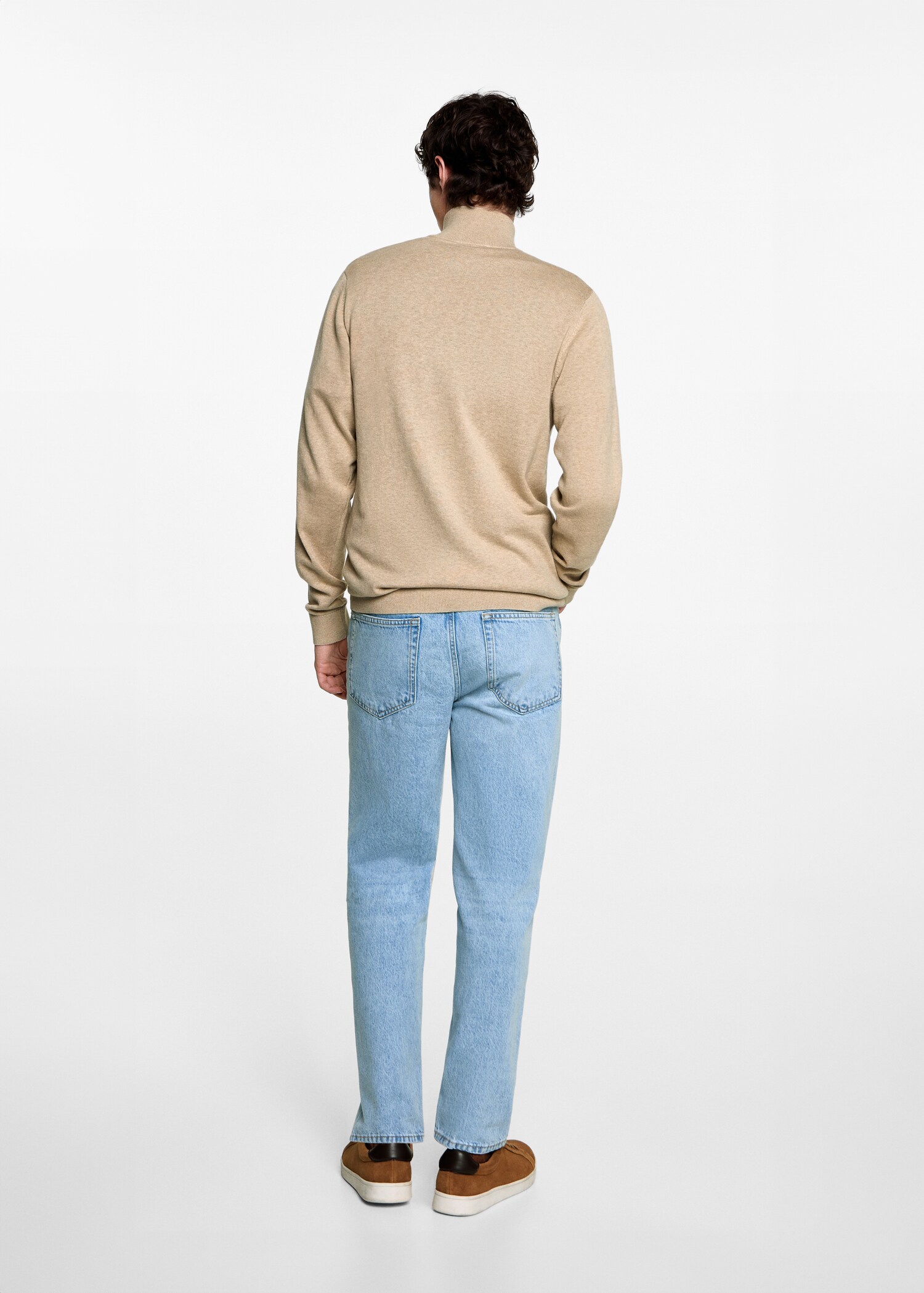 Perkins-neck sweater with zip - Reverse of the article