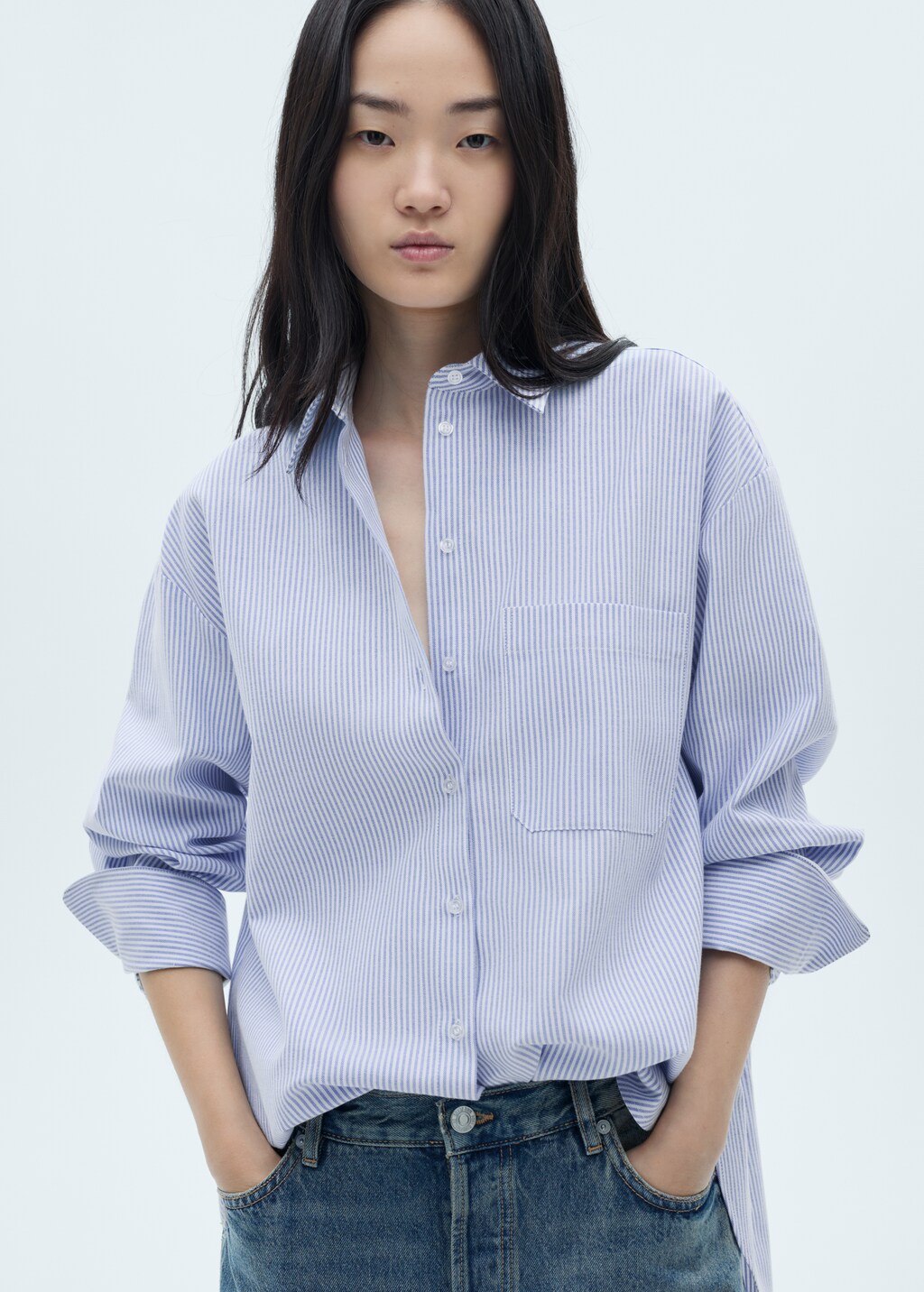 Women's Color Stripes Print Casual Cotton Shirt main image 1
