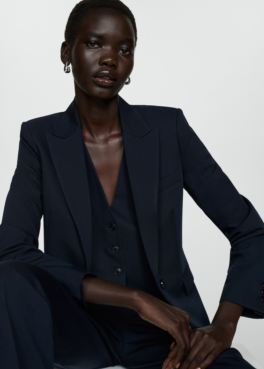Long fitted blazer womens 2025