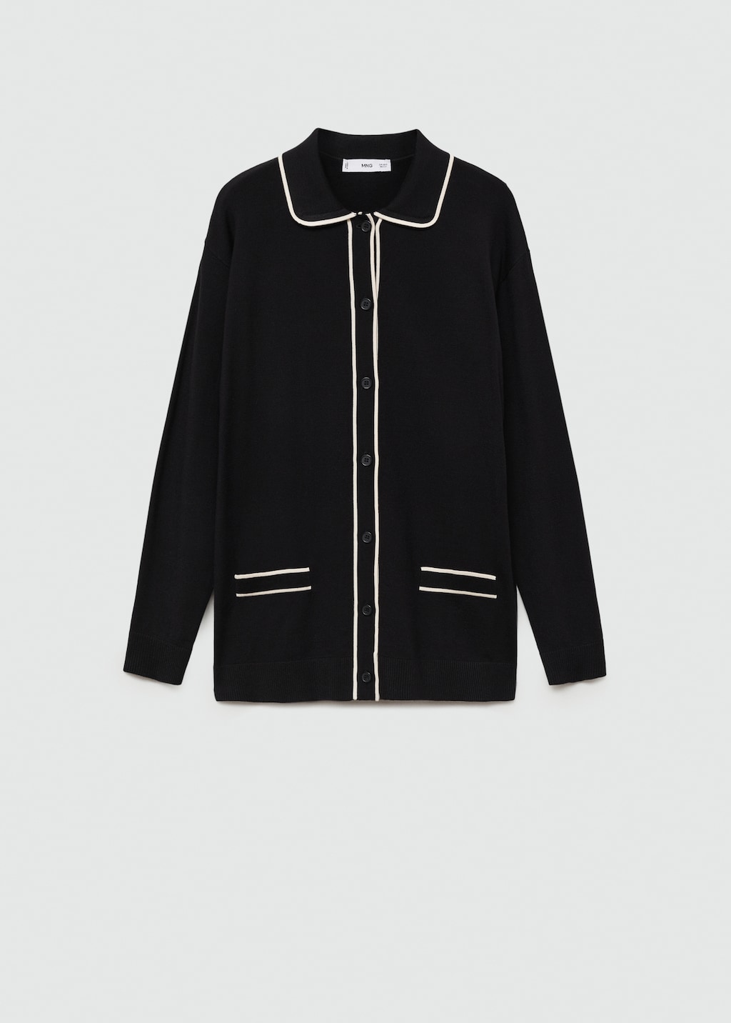 Oversized cardigan with contrasting trims Women MANGO Netherlands