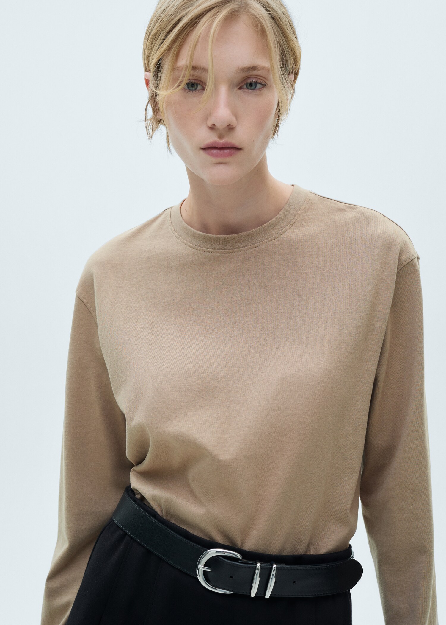 Long sleeve cotton t-shirt - Medium plane