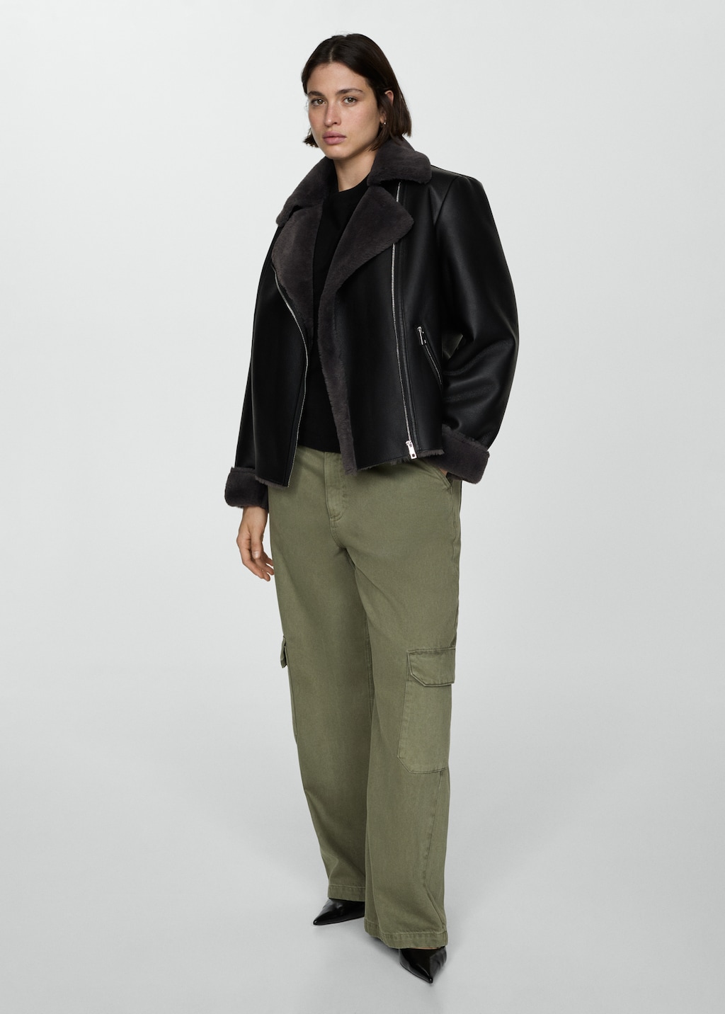 Mango veste simili cuir hotsell