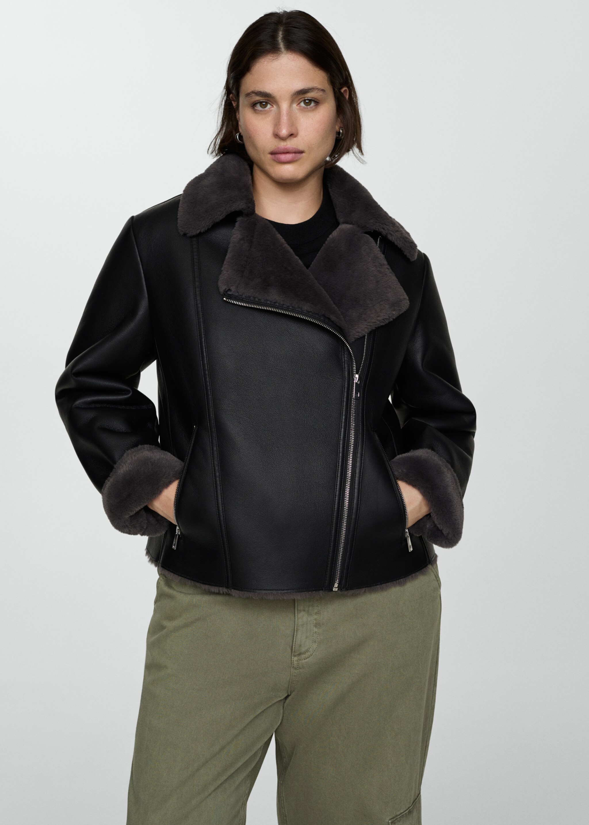 Faux shearling-lined jacket - Details of the article 5