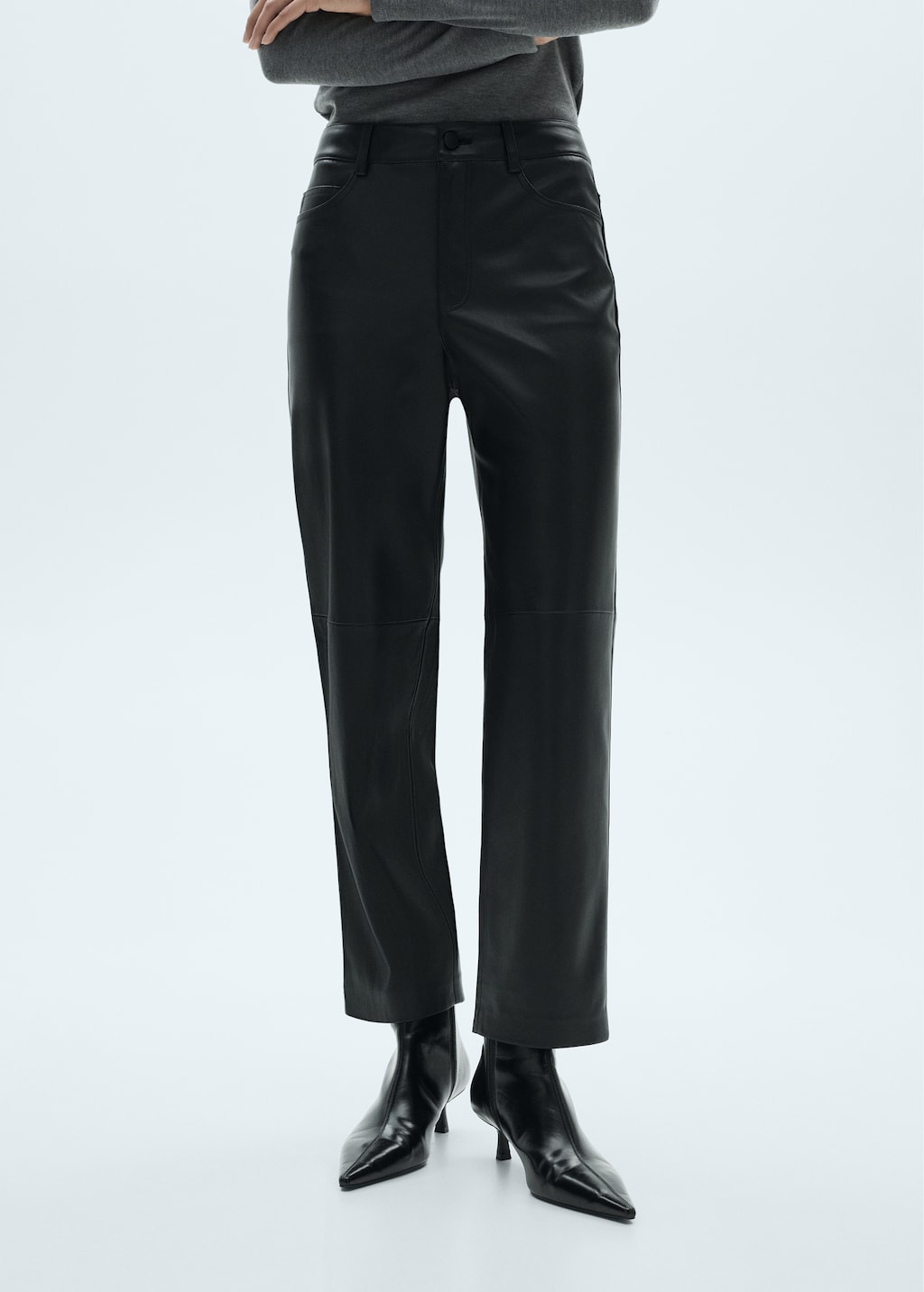Mango faux leather pants discount