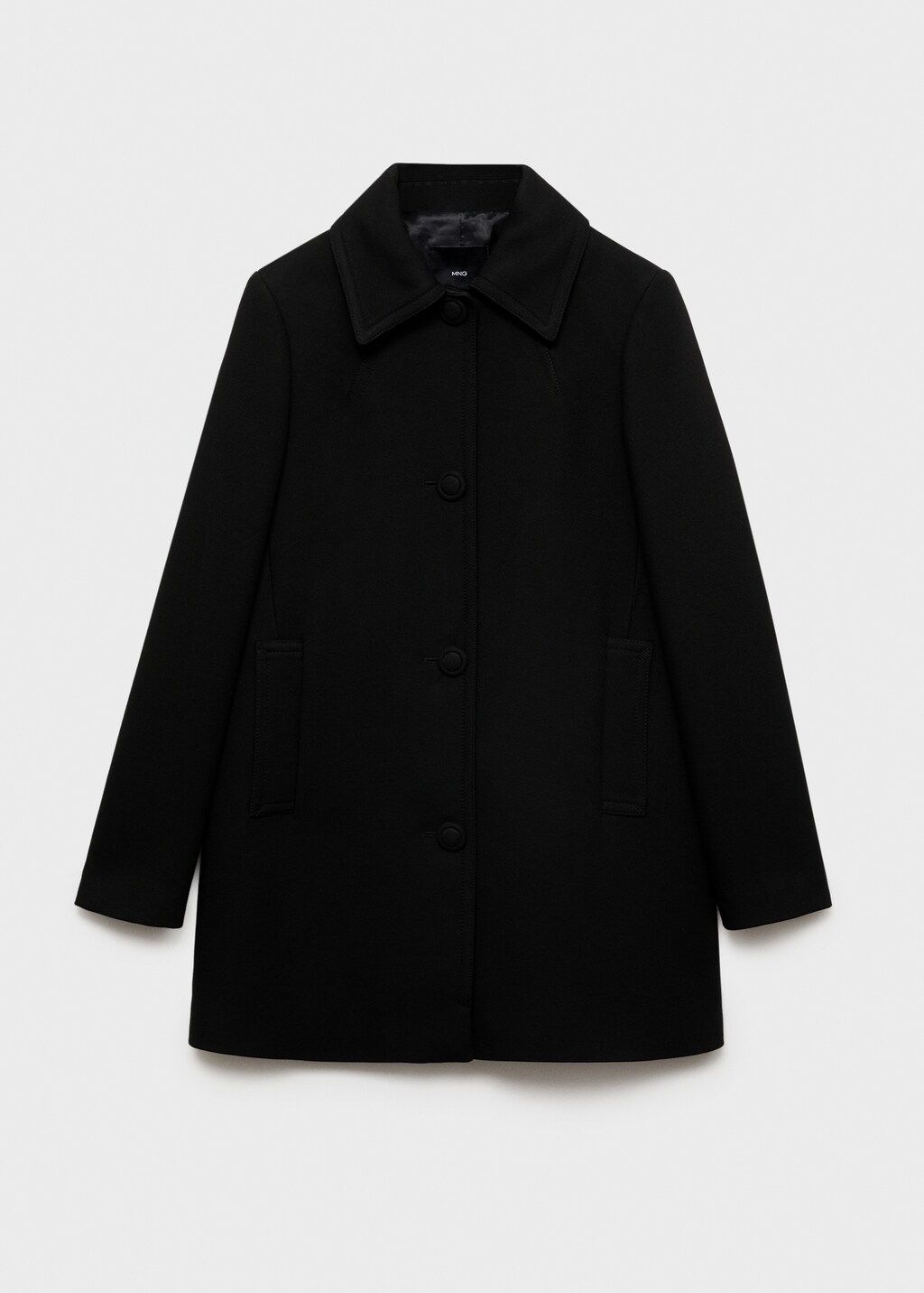 Straight fit coat with buttons