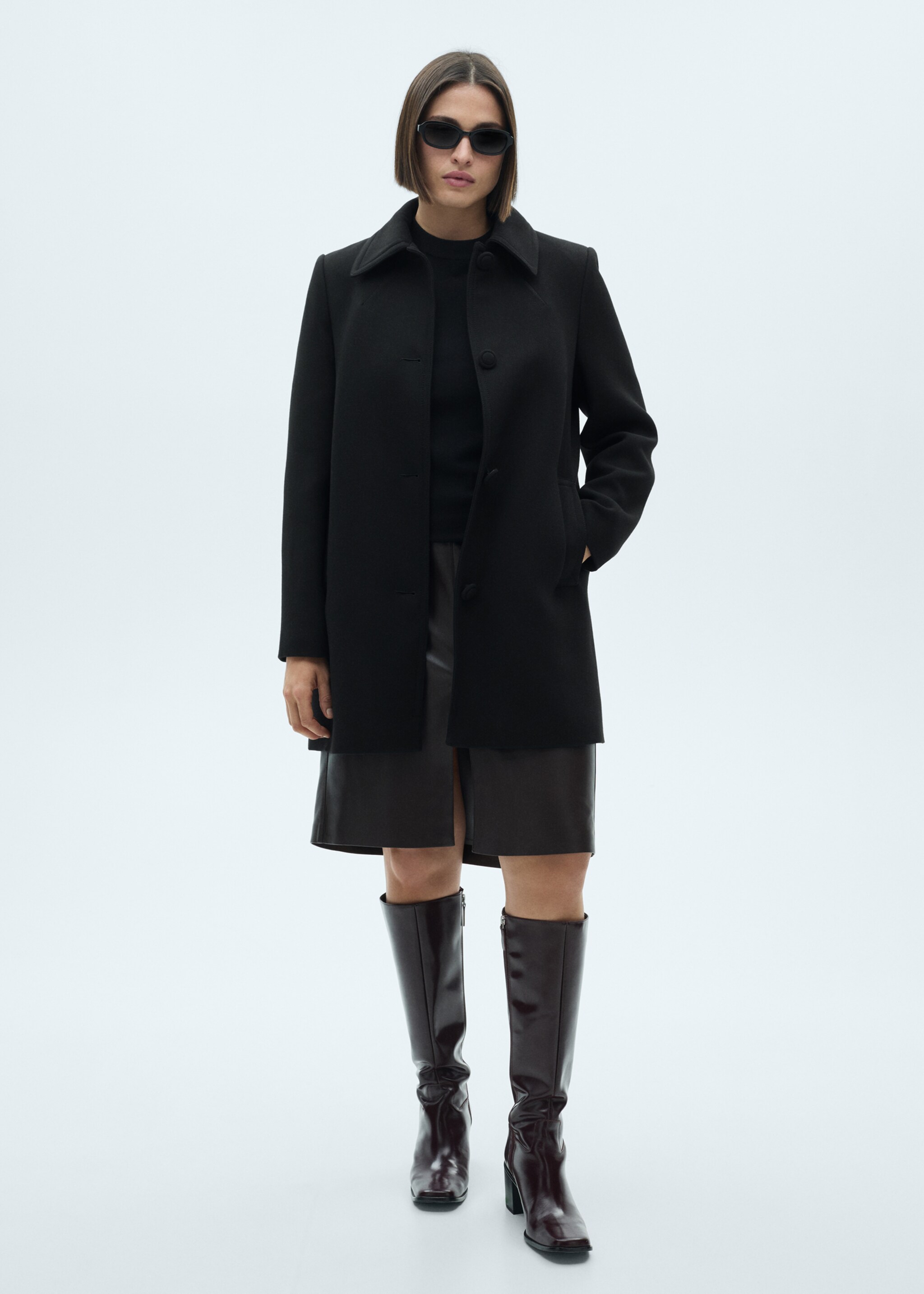 Straight-fit coat with buttons - Détail de l'article 3