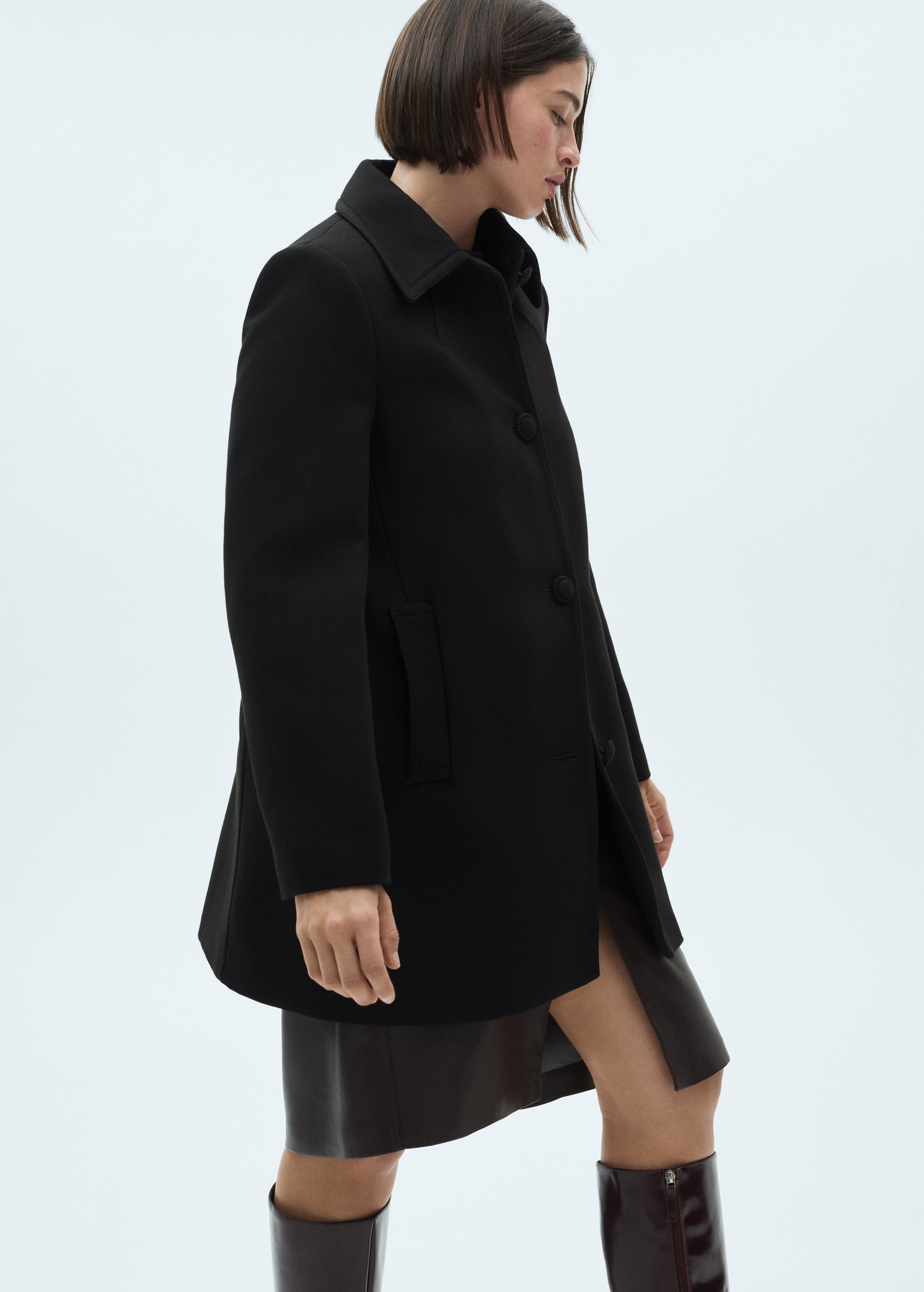 Straight-fit coat with buttons - Détail de l'article 5