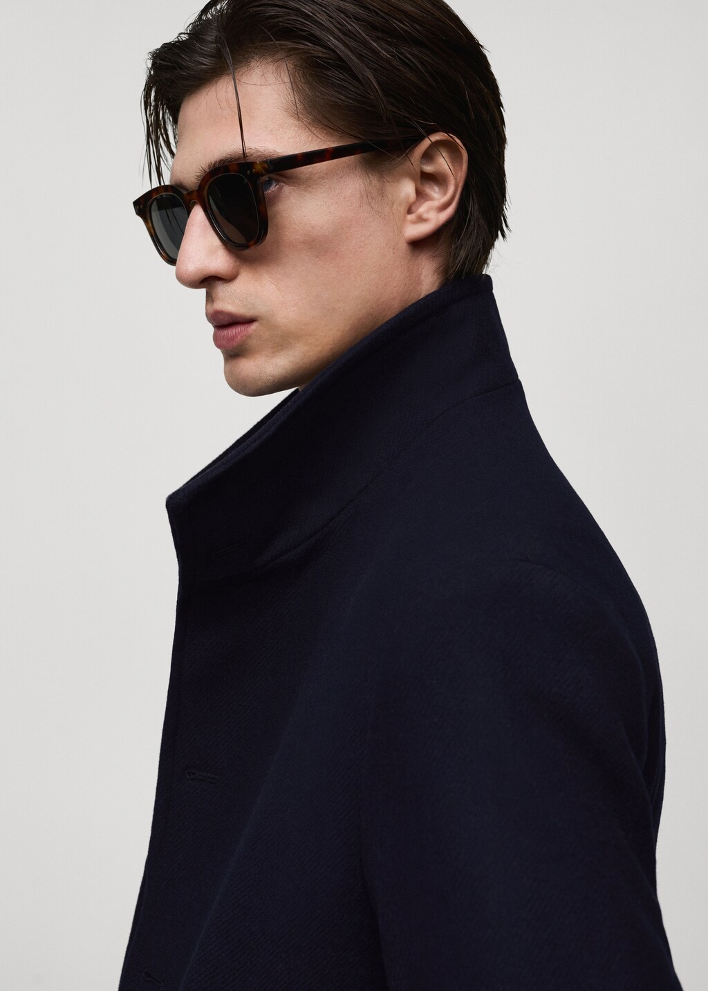 Wool funnel neck coat Men MANGO Canada