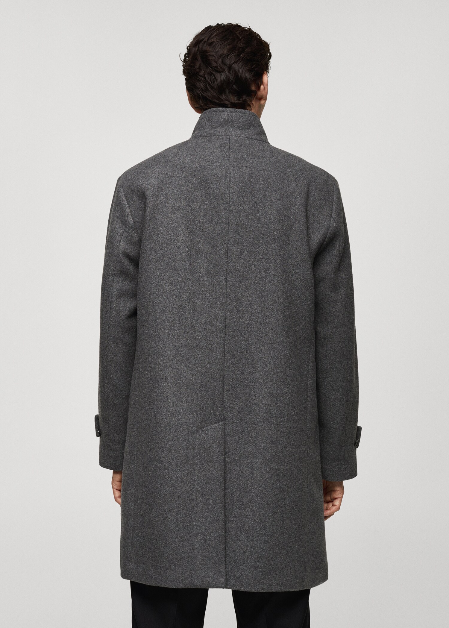 Wool funnel neck coat - Reverse of the article