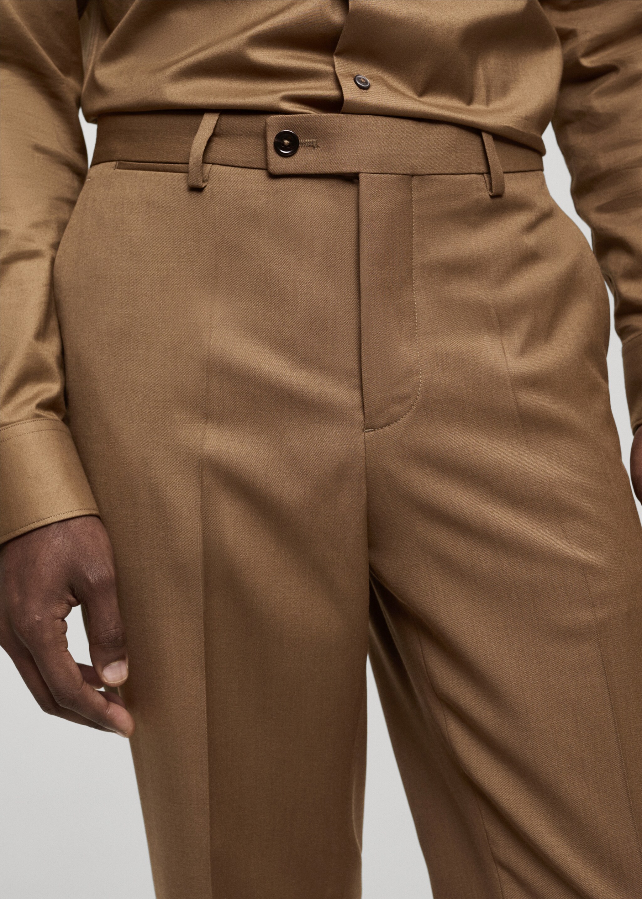 Pantalón traje slim fit 100% lana virgen - Detalle del artículo 1
