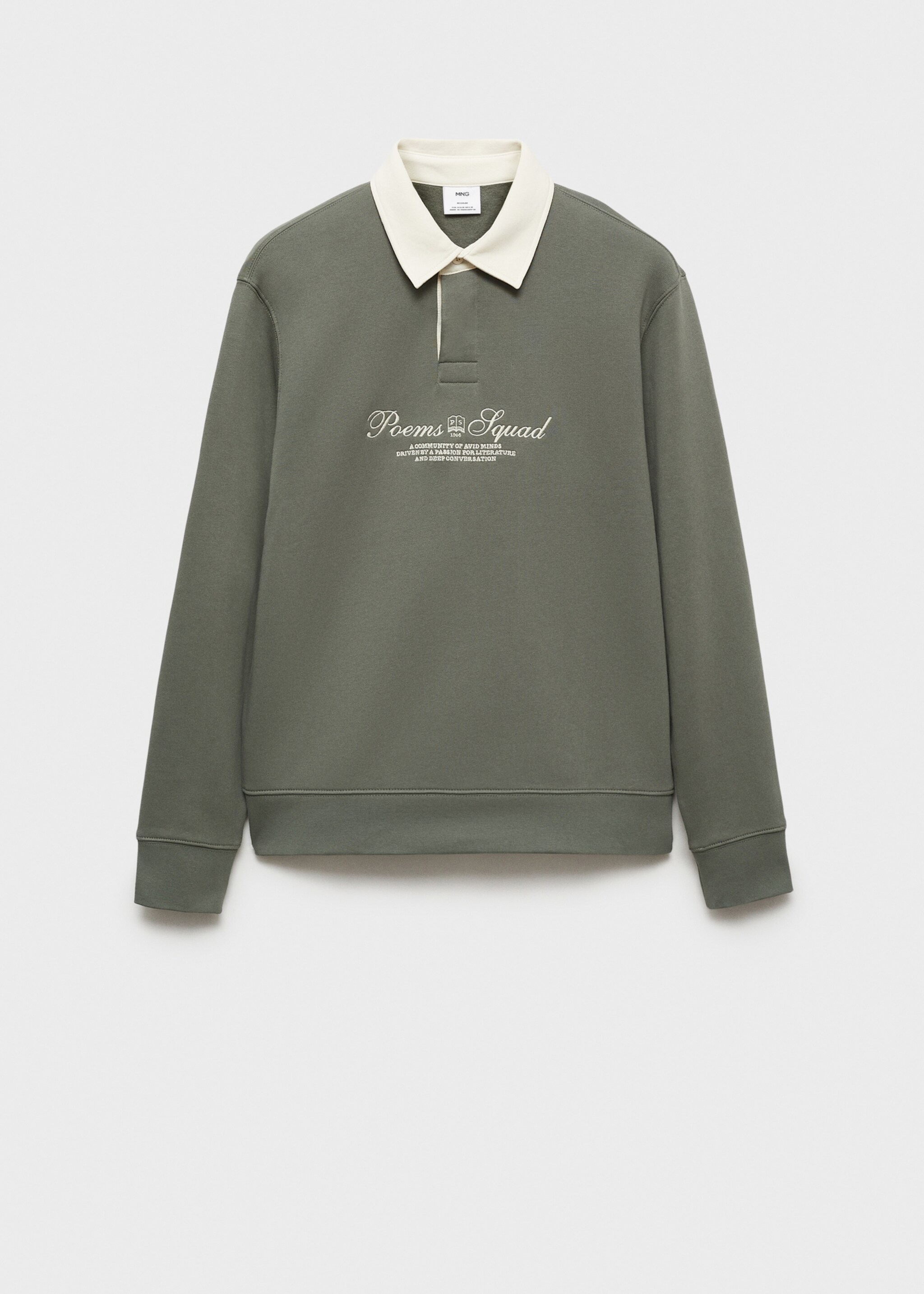 Önü yazılı polo sweatshirt - Modelsiz ürün