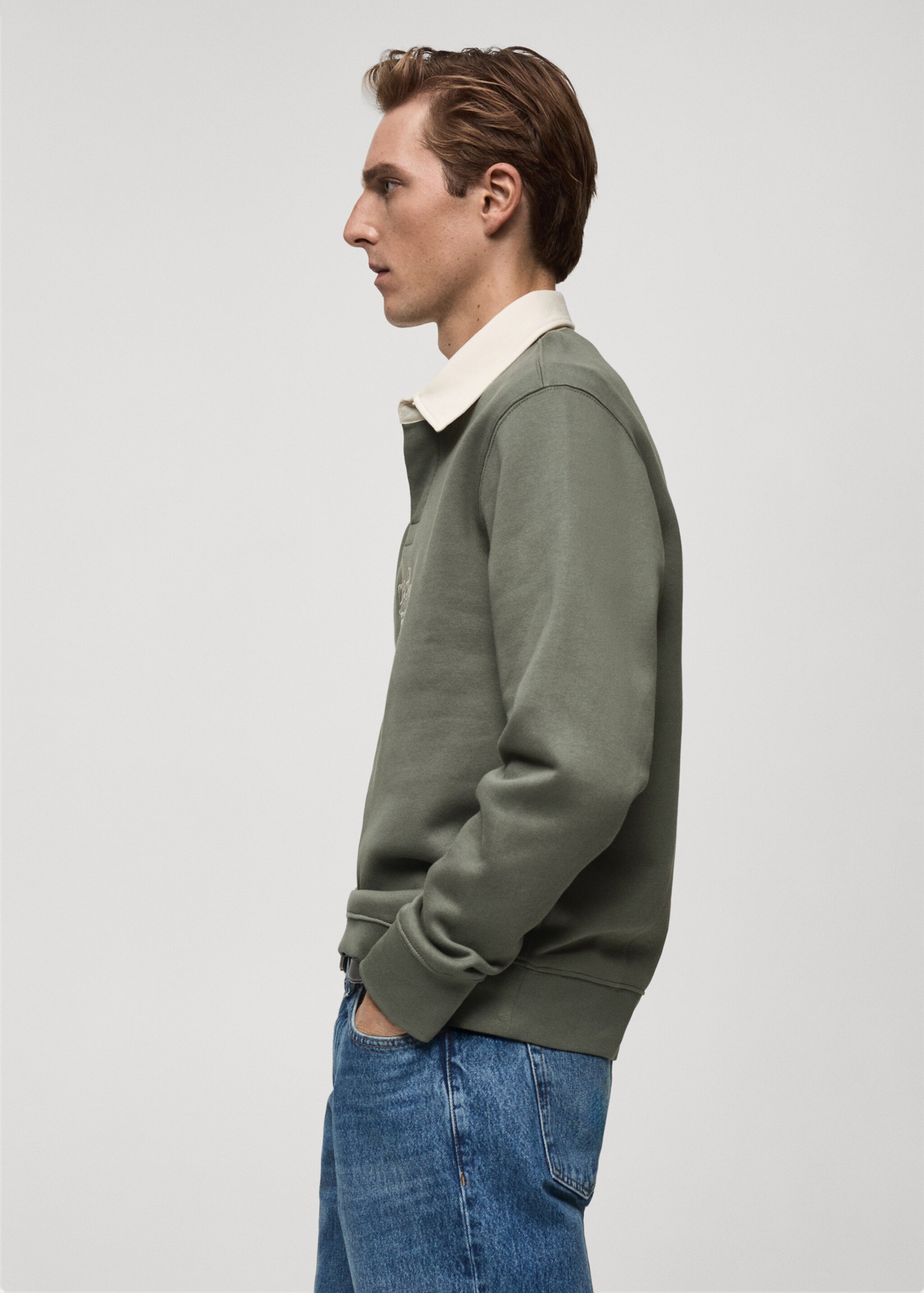 Önü yazılı polo sweatshirt - Ürün detayı 2