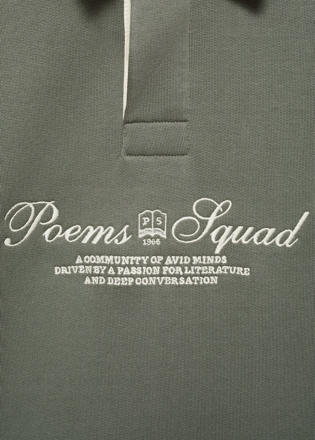 Polo sweatshirt with front text