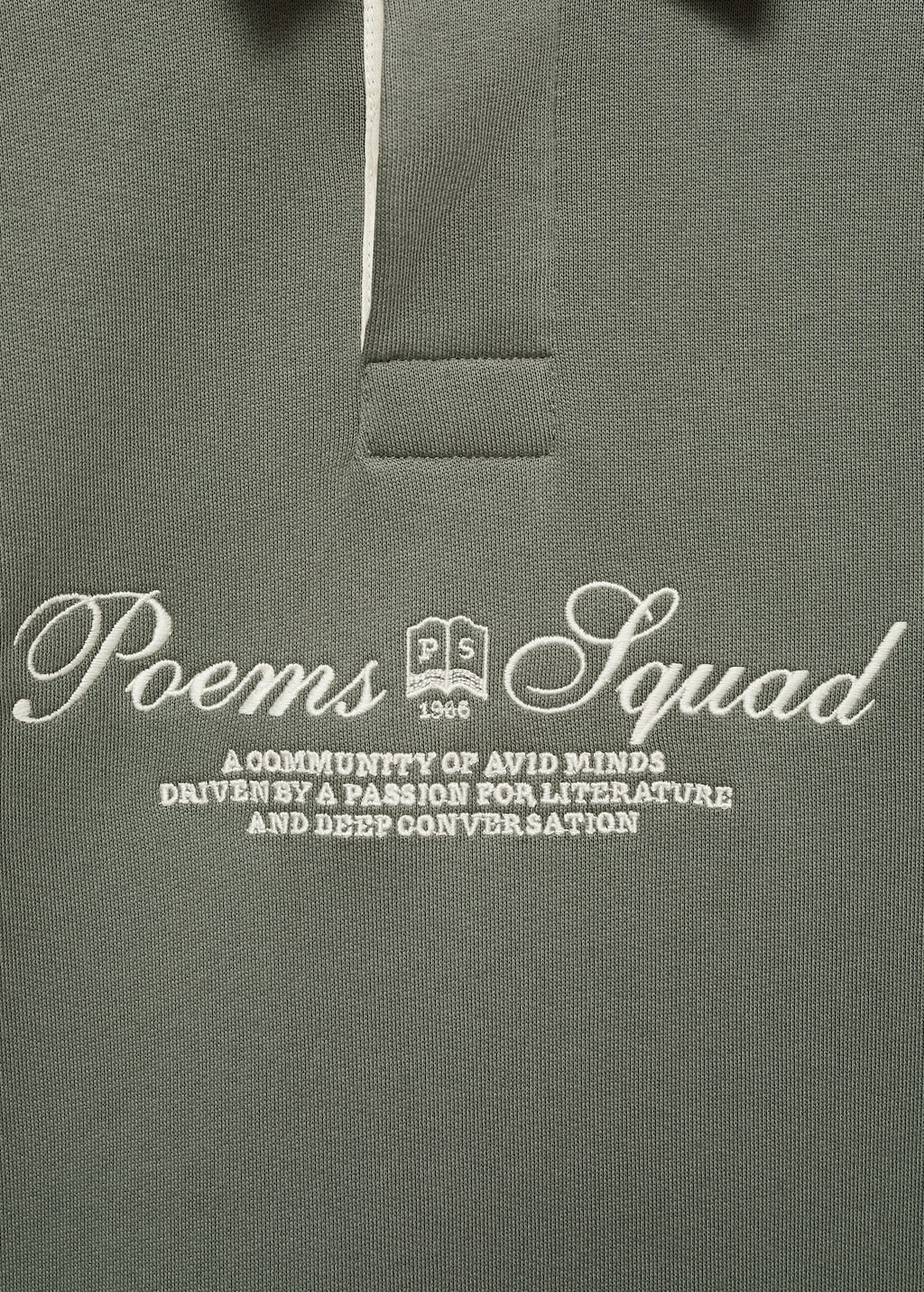 Polo sweatshirt with front text