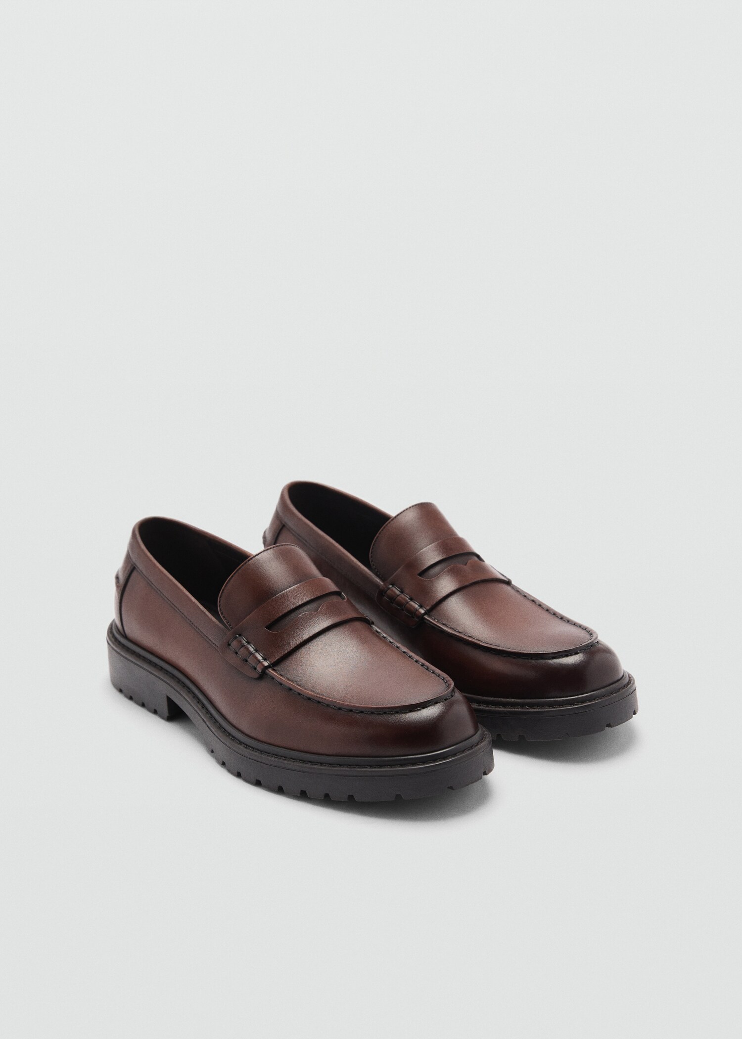 Leather penny loafers
