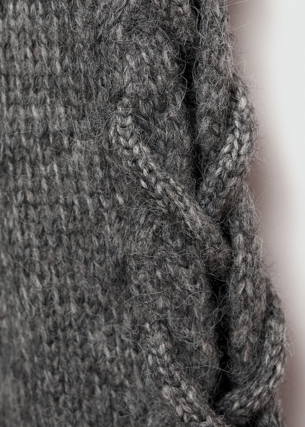 Braided sleeve sweater