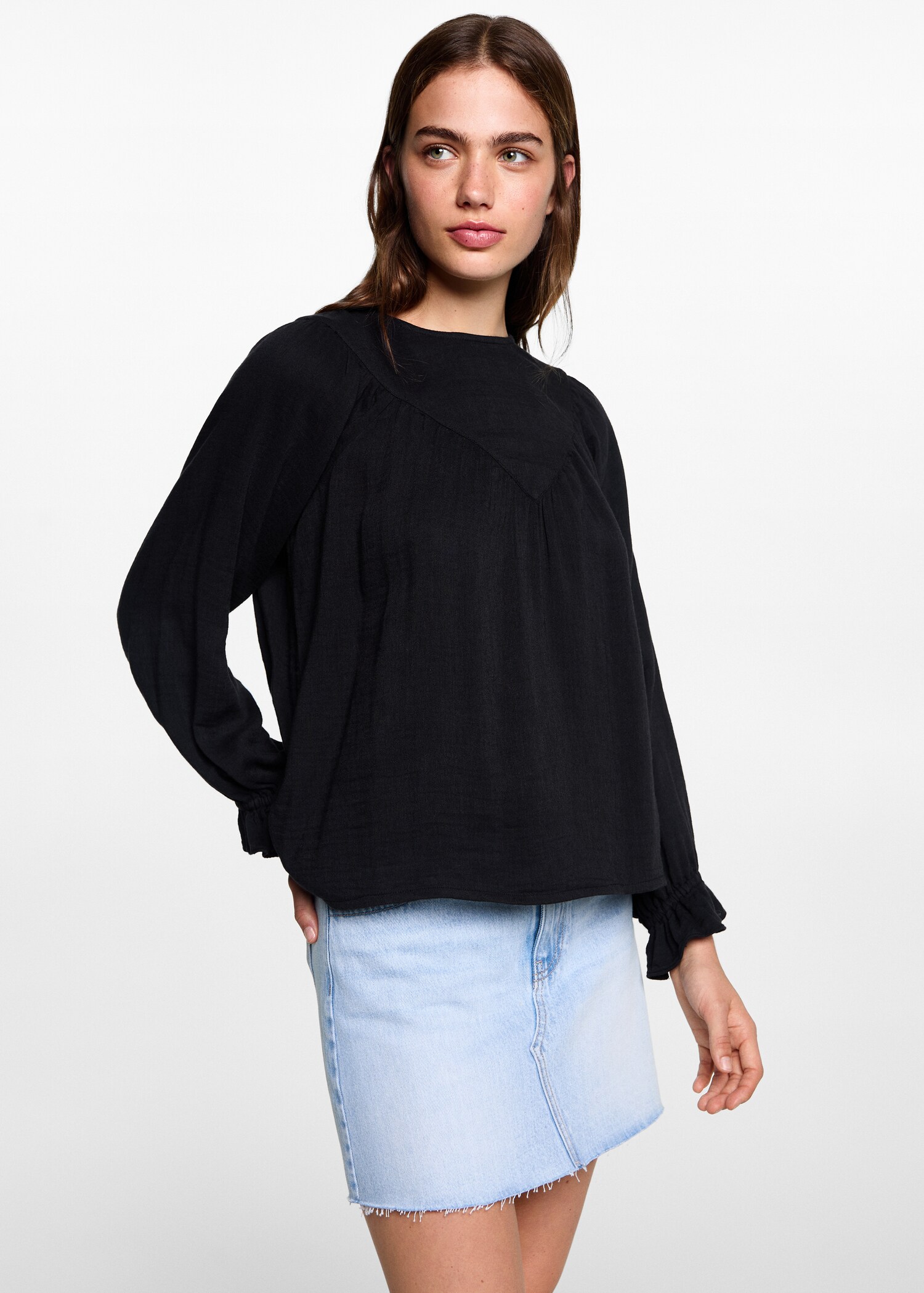 Gathered details blouse - Medium plane
