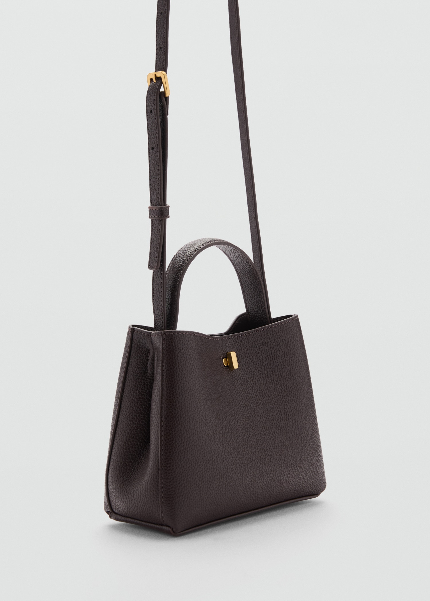 Mini shopper bag with metallic detail - Medium plane