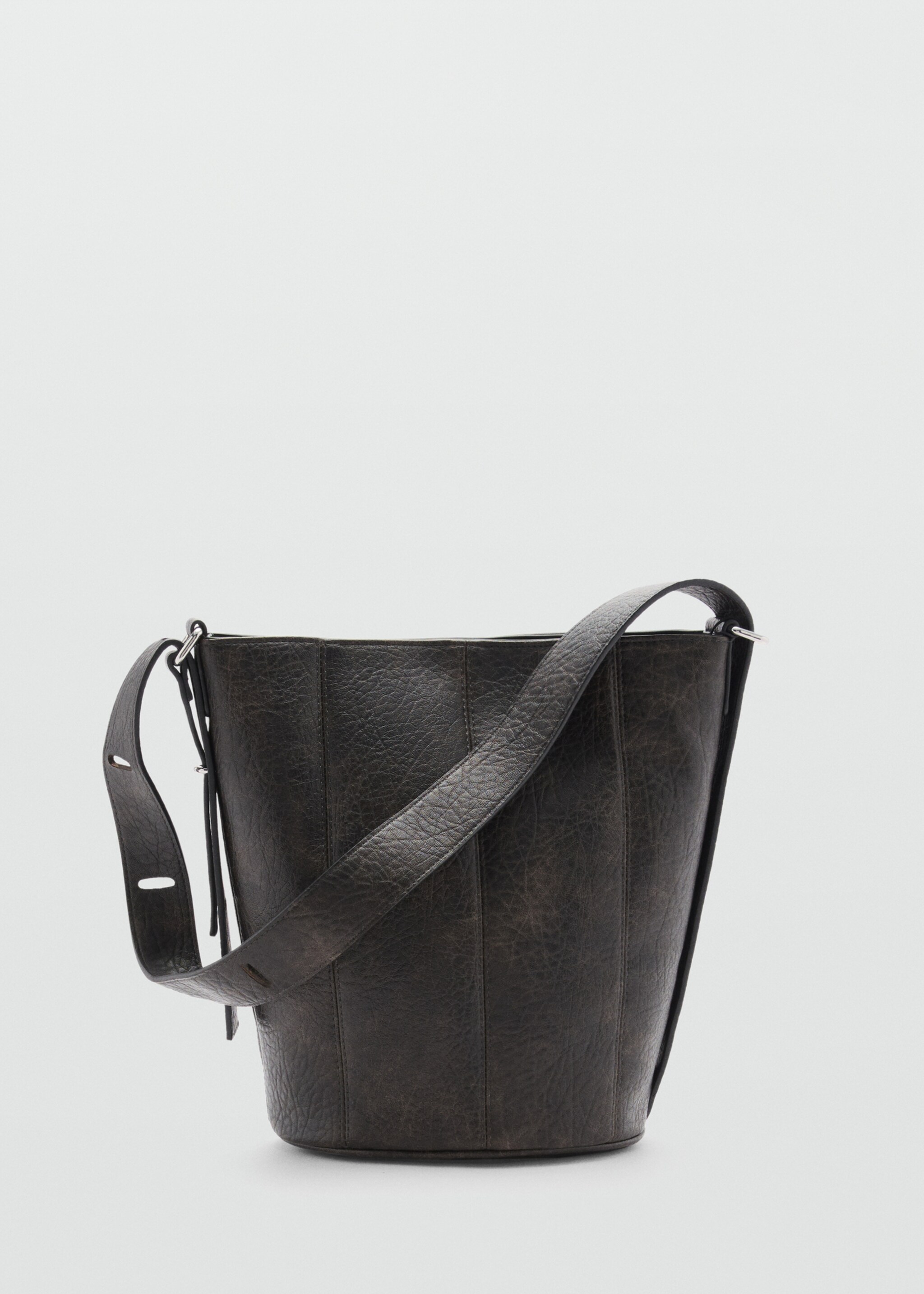 Leather effect bucket bag - Article without model, Brown. Ref: 77046002-00.