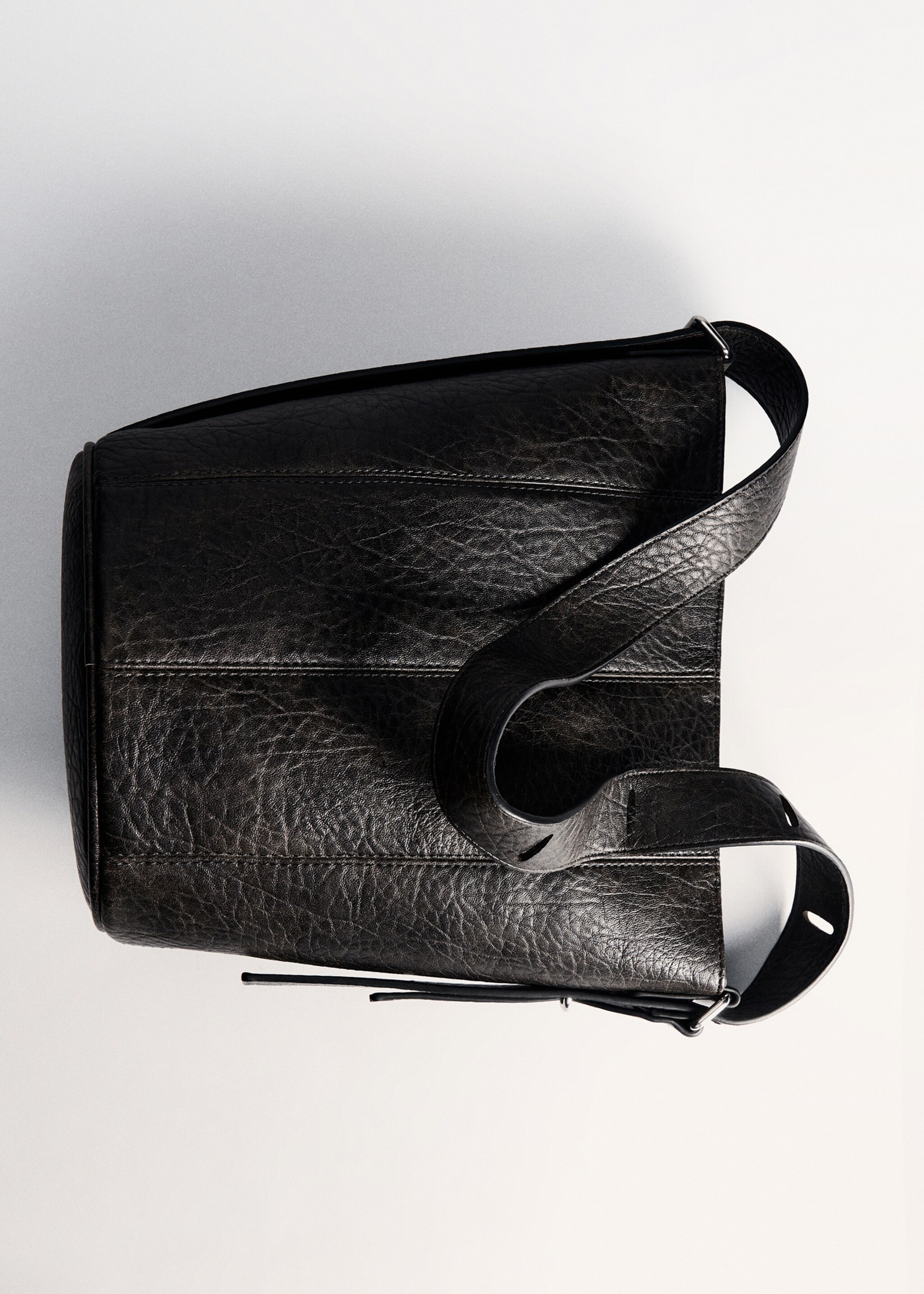 Leather effect bucket bag - Details of the article 5, Brown. Ref: 77046002-00.