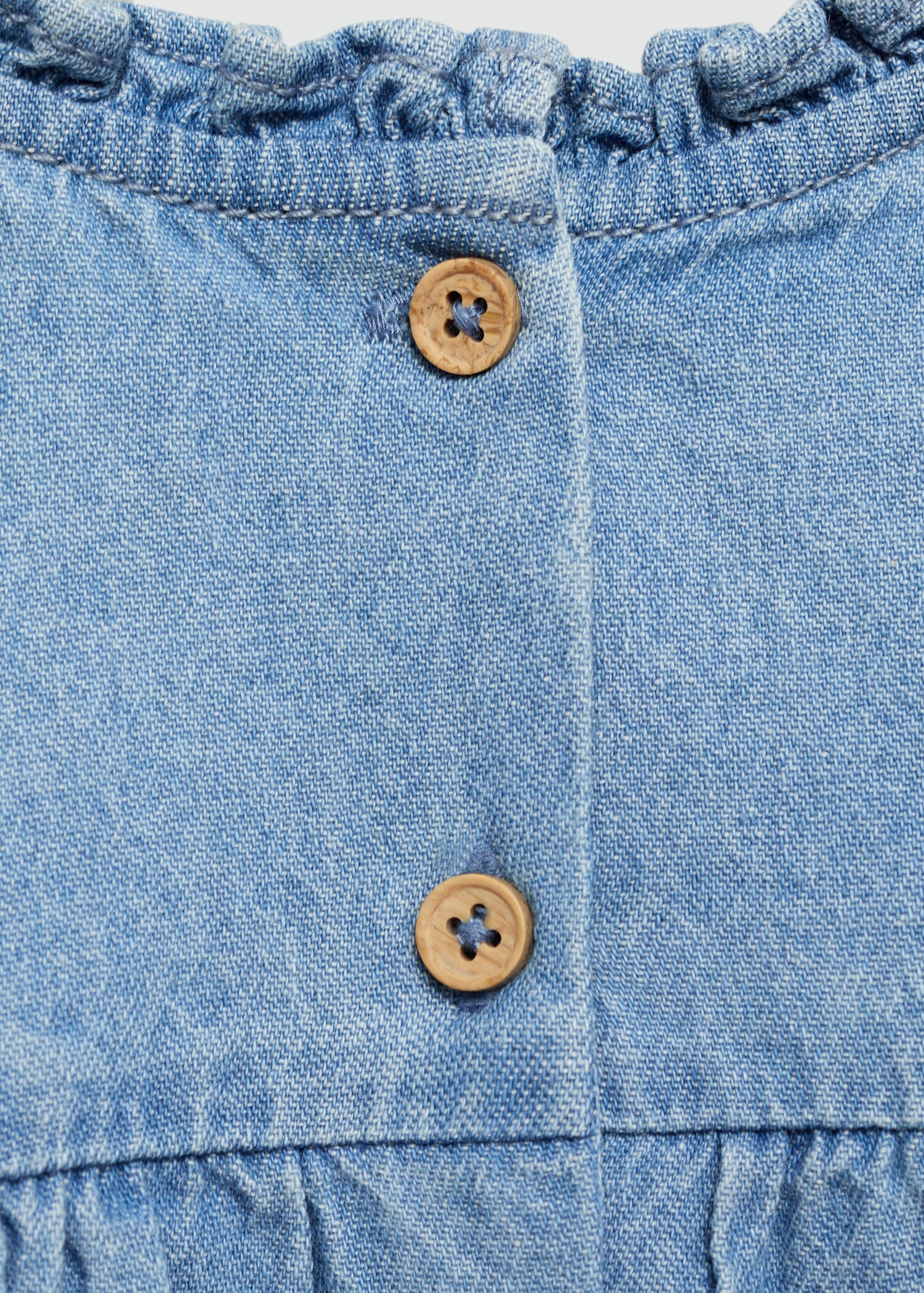 Frilled denim shirt - Details of the article 0