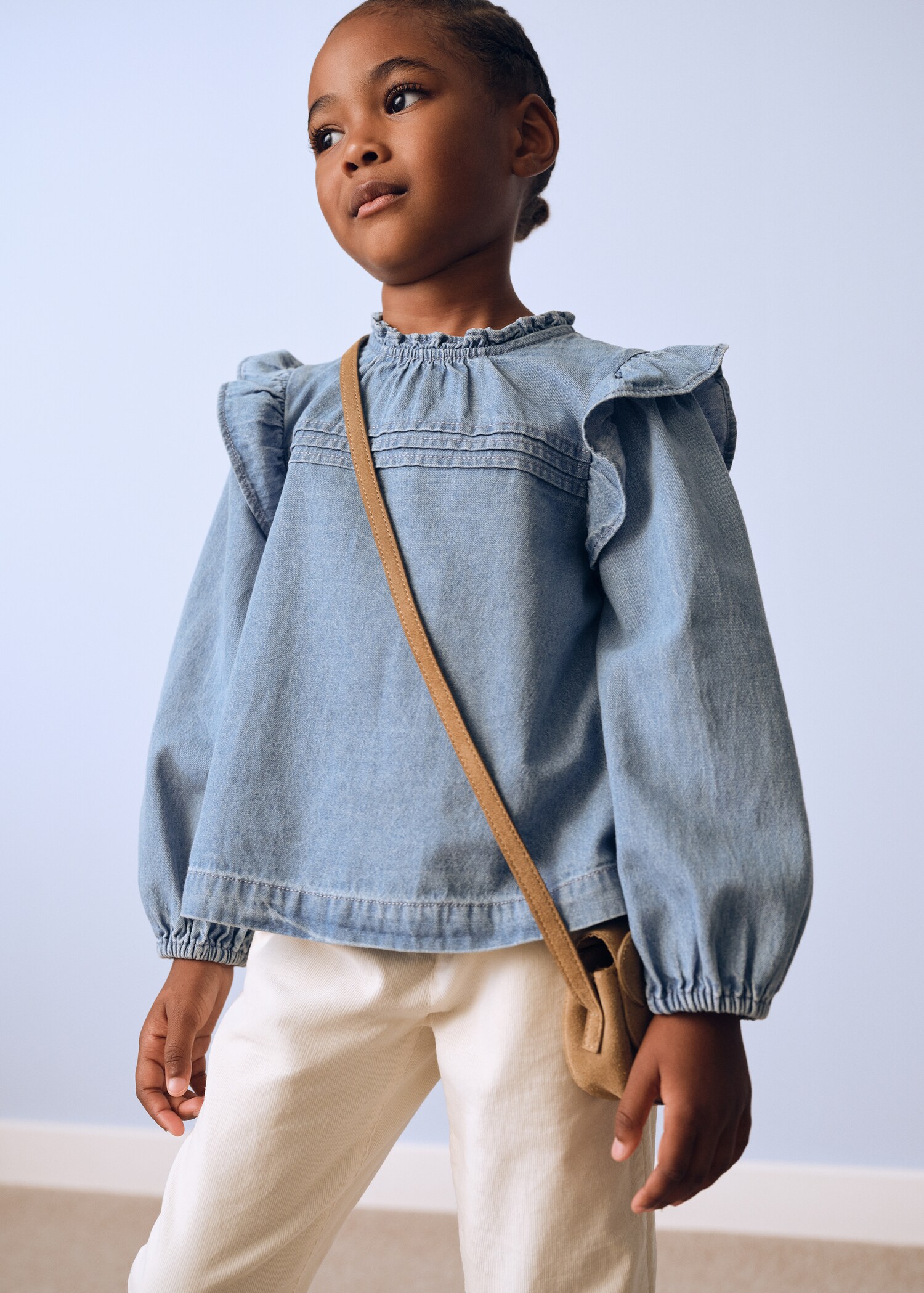 Frilled denim shirt - Details of the article 6