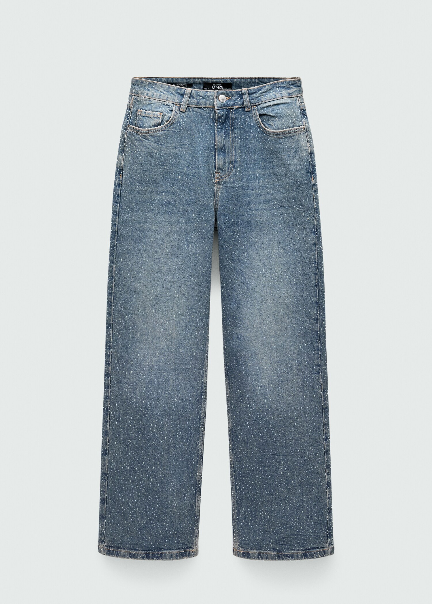 Straight jeans with rhinestone detail - Article without model