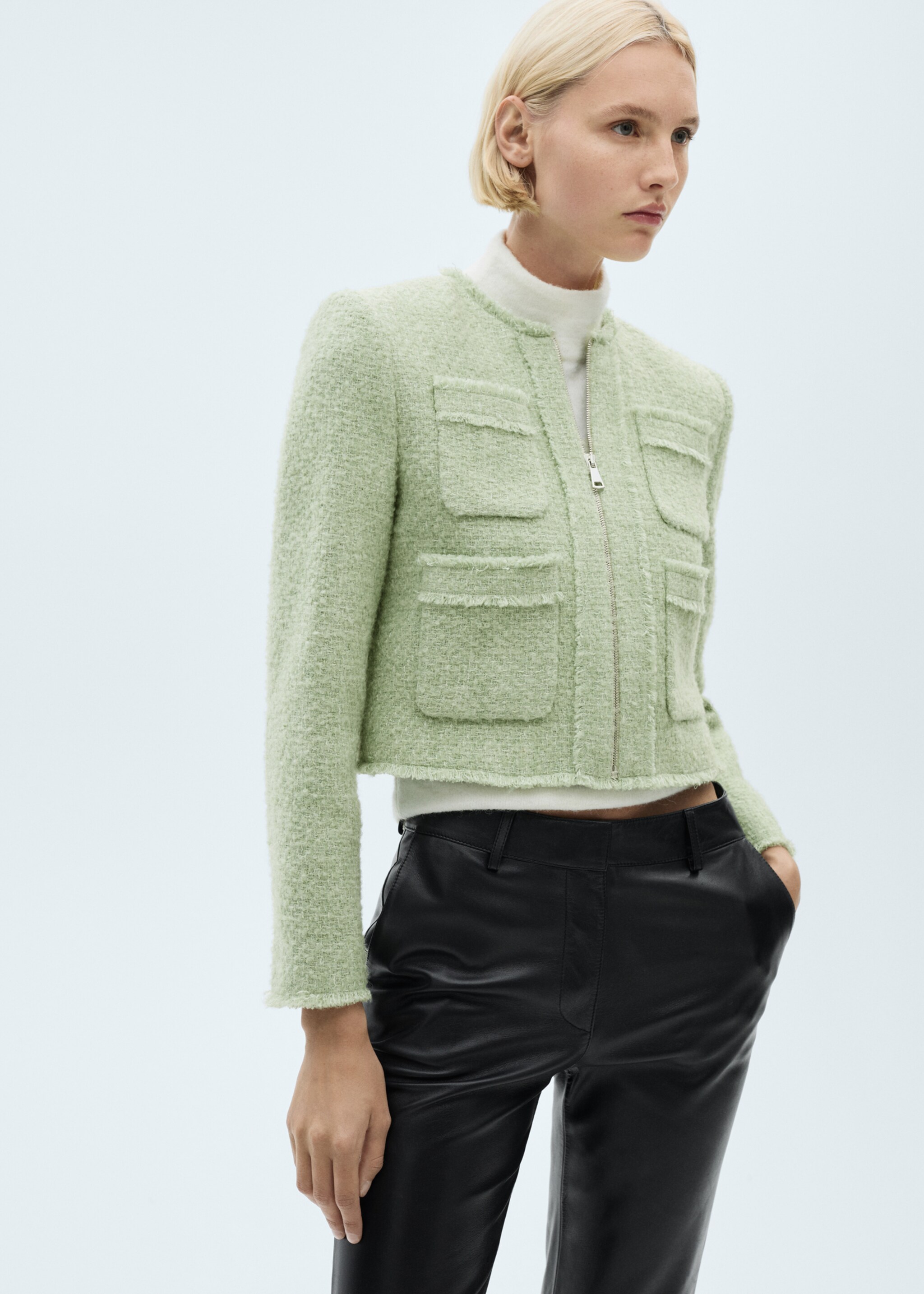 Tweed jacket with zip - Medium plane