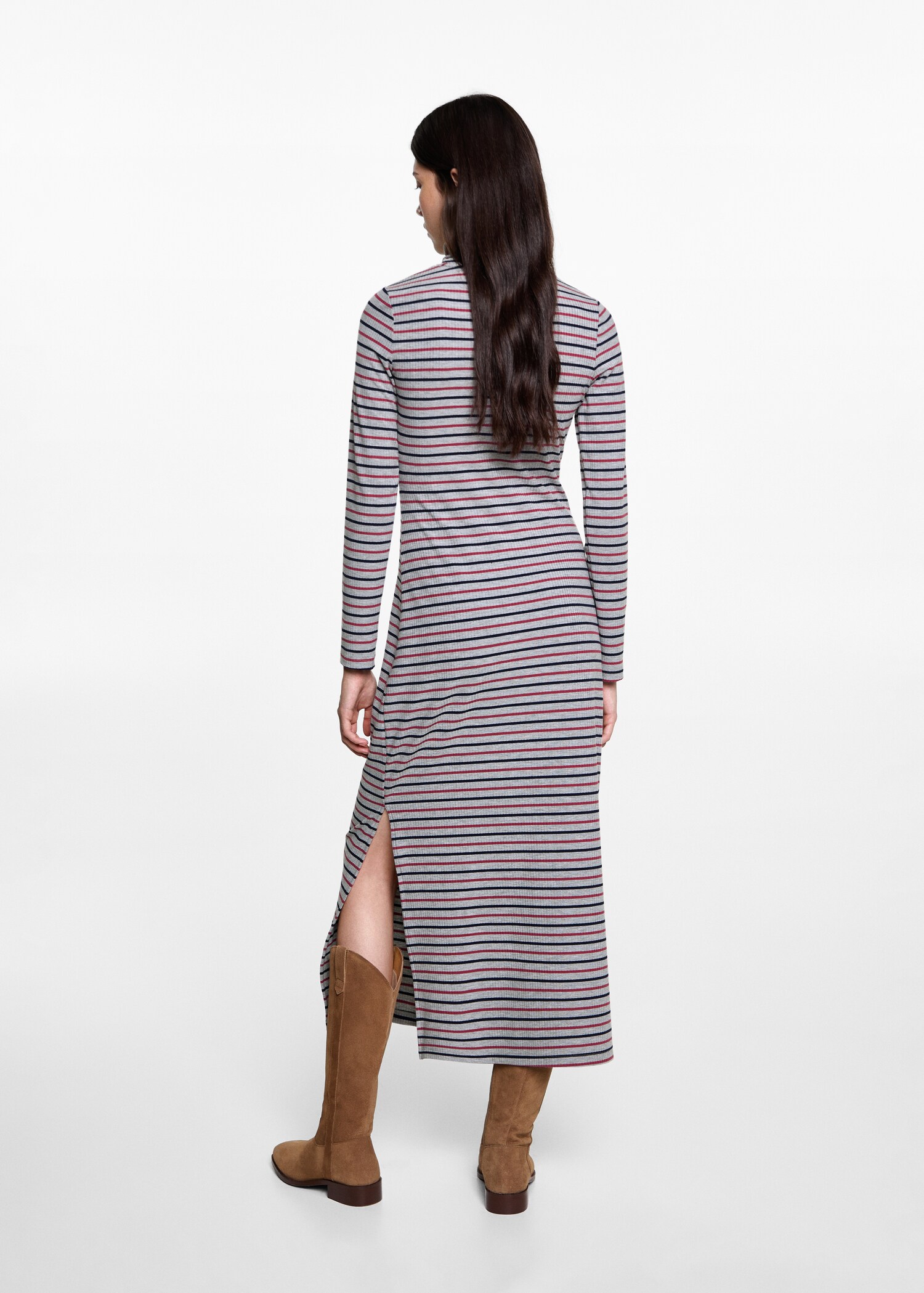 Striped turtleneck dress - Reverse of the article