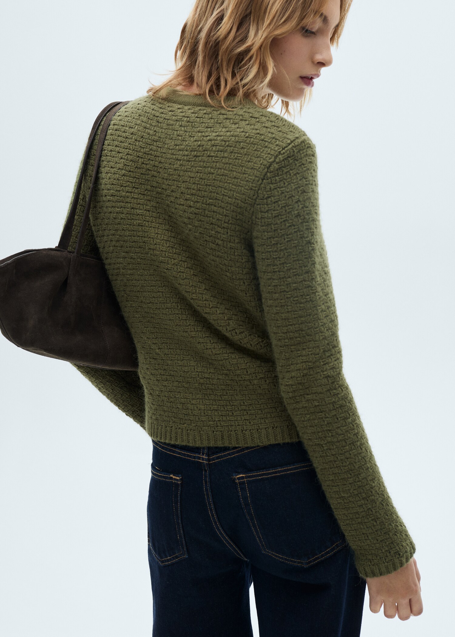 Strikket cardigan med knapper - Baksiden av artikkelen