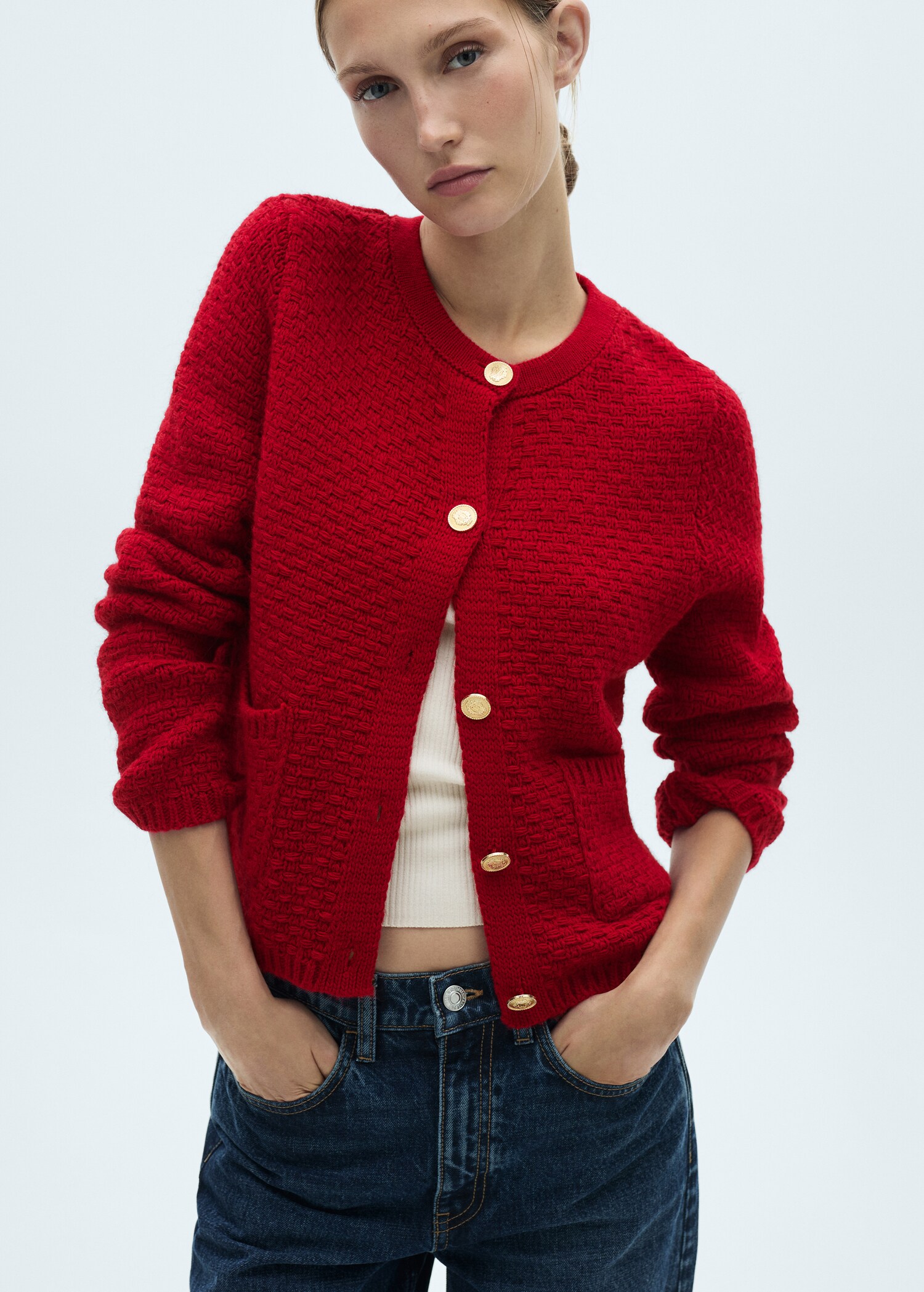 Button knit cardigan - Medium plane