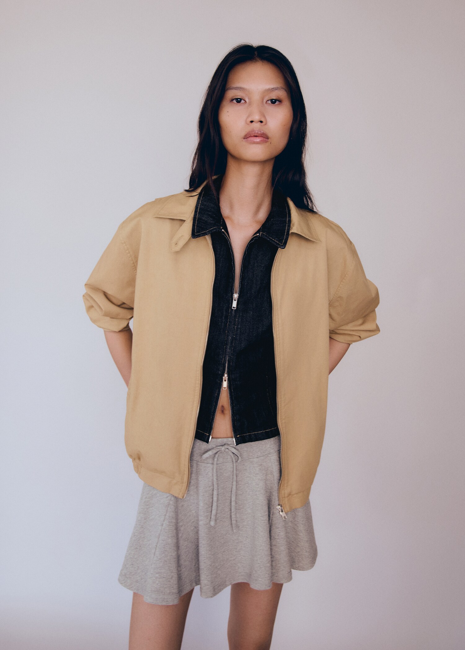 Oversize bomber ceket - Orta plan