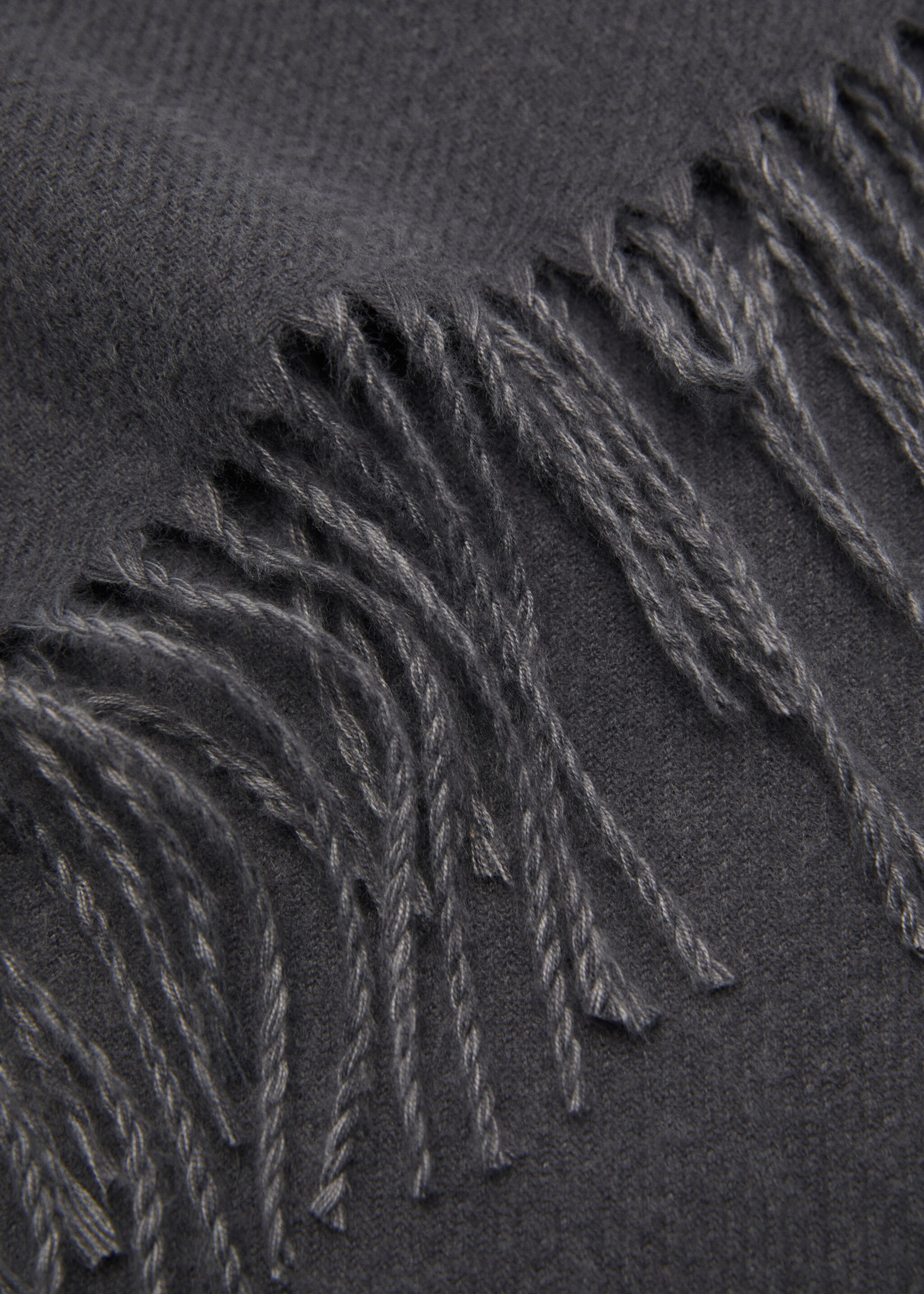 Two-tone fringed scarf - Medium plane
