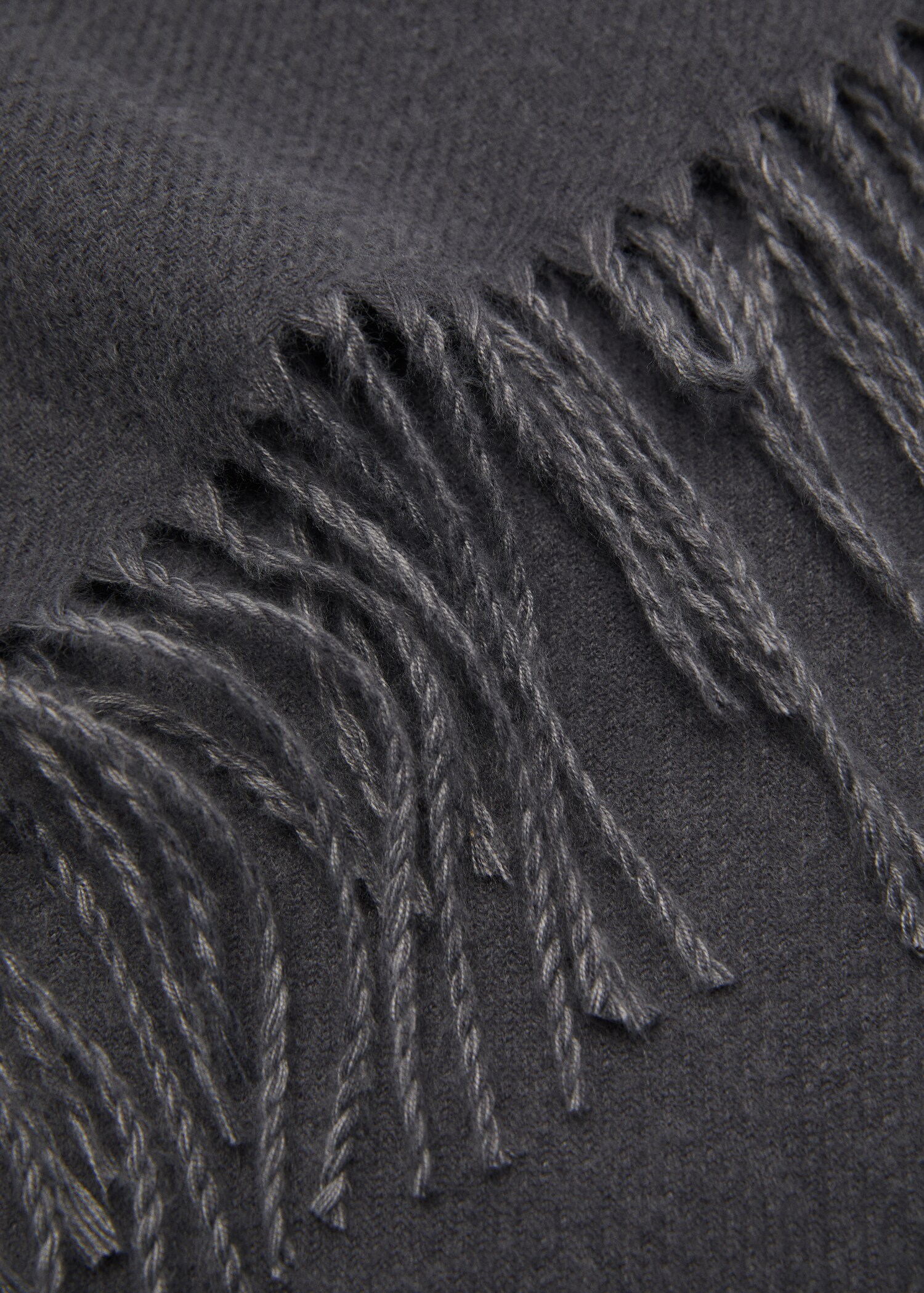 Two-tone fringed scarf - Medium plane