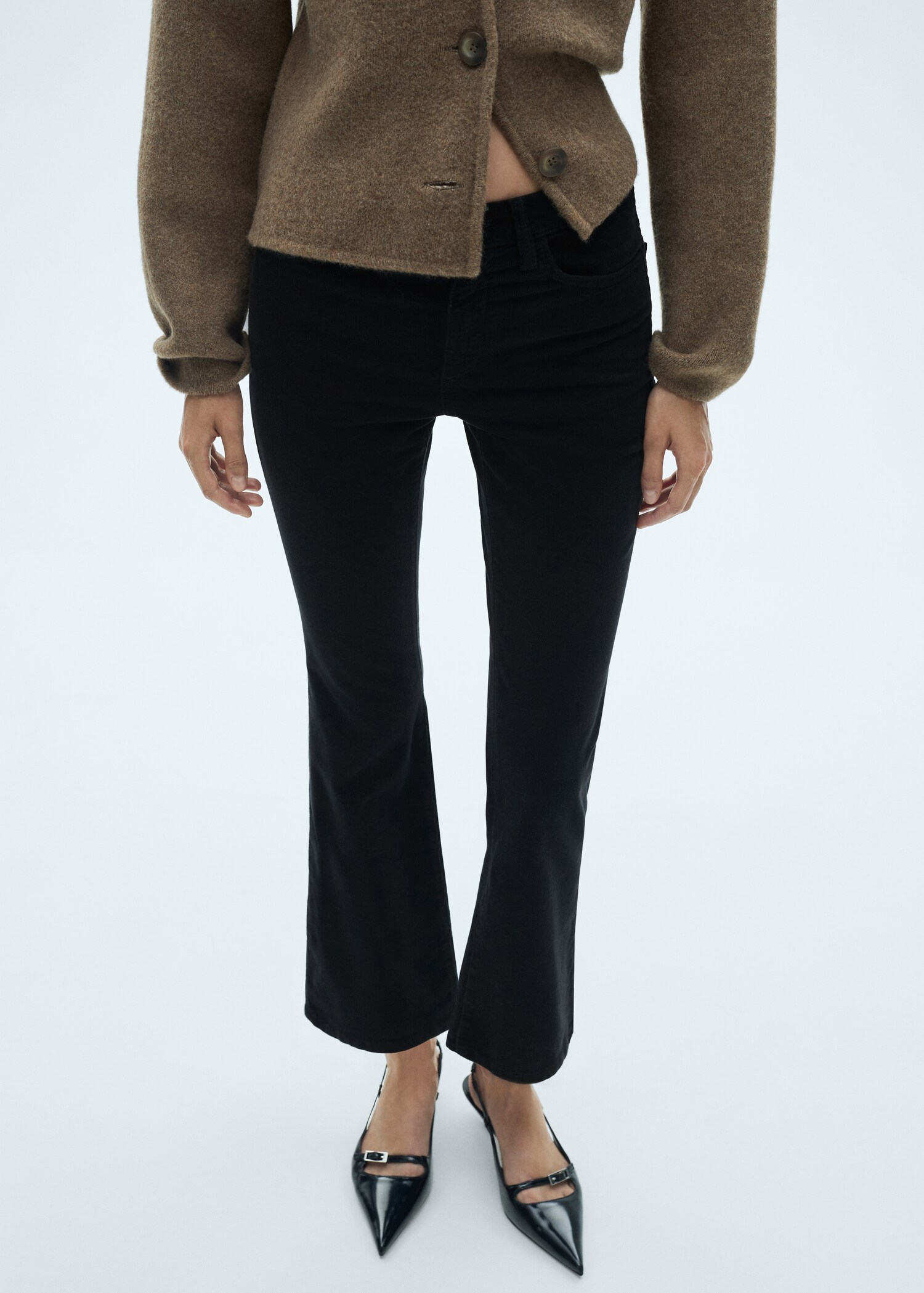 Jean Sienna flare crop velours côtelé - Plan moyen