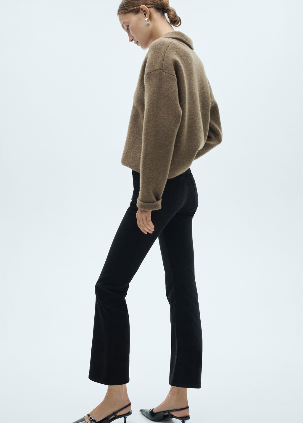 Pantalon flare crop velours cotele Femme MANGO Luxembourg