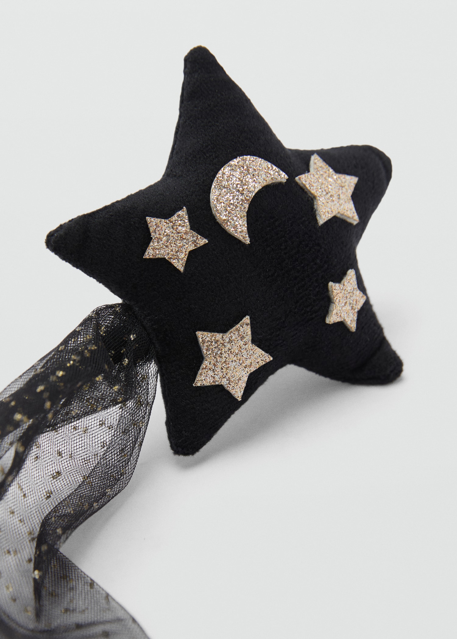 Glitter and tulle star costume wand - Medium plane