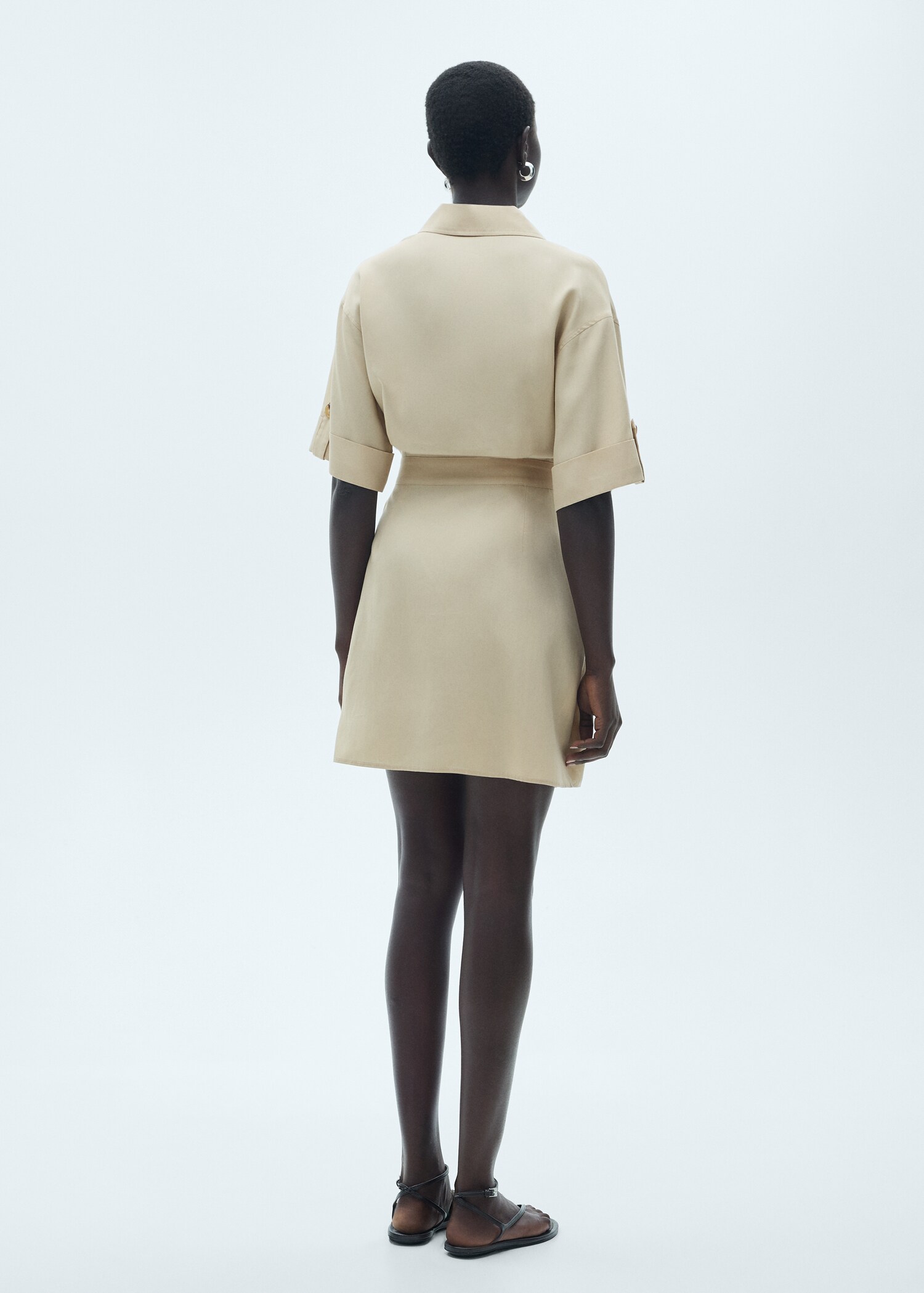 Lyocell dress with belt - Reverse of the article