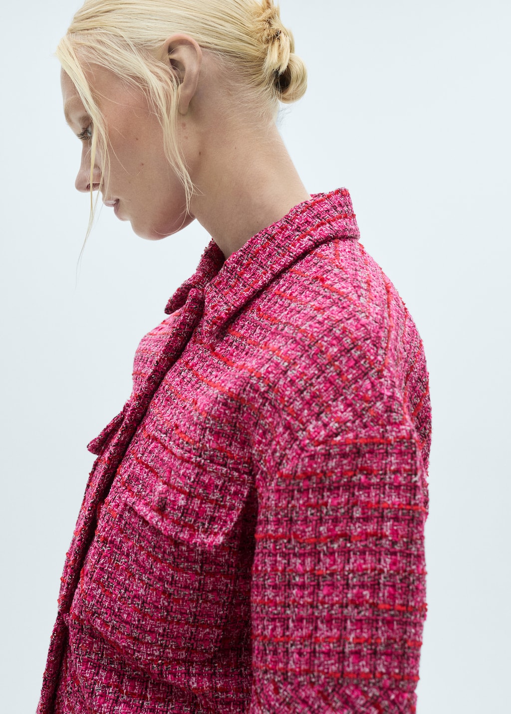 Short sleeve tweed jacket - Women | MANGO Japan Short sleeve tweed jacket - Women | MANGO Japan